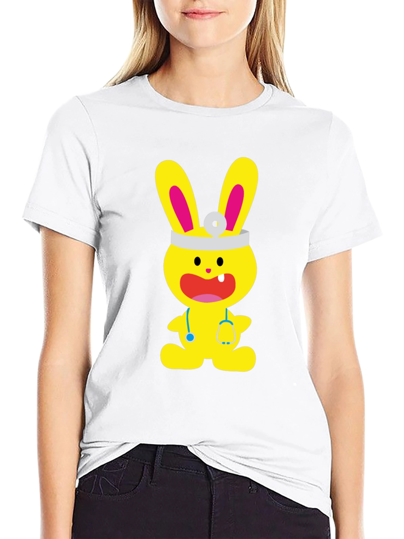 Bunny Doctor Graphic T-Shirt - Cute and Fun!