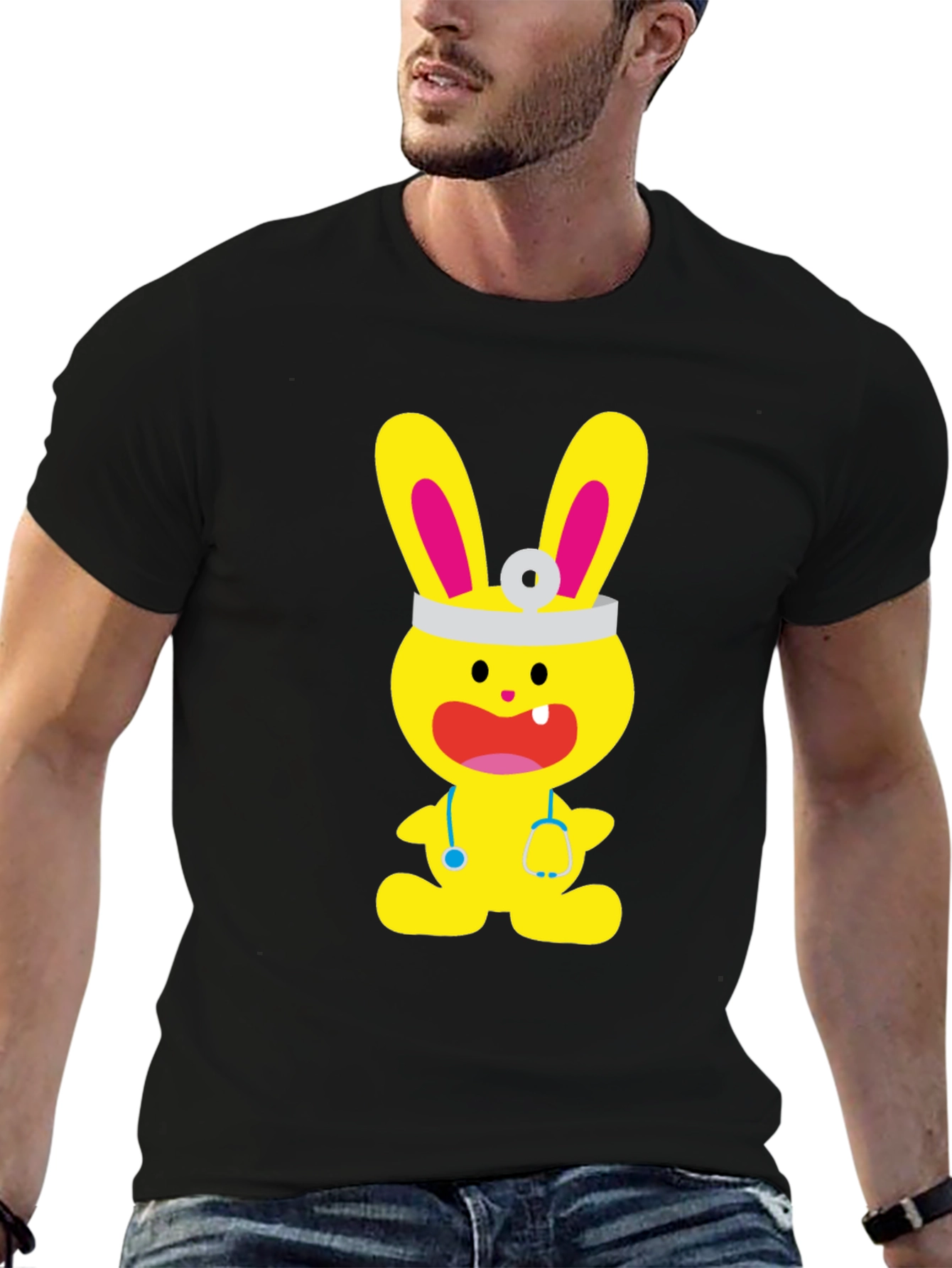 Bunny Doctor Graphic T-Shirt - Cute and Fun!