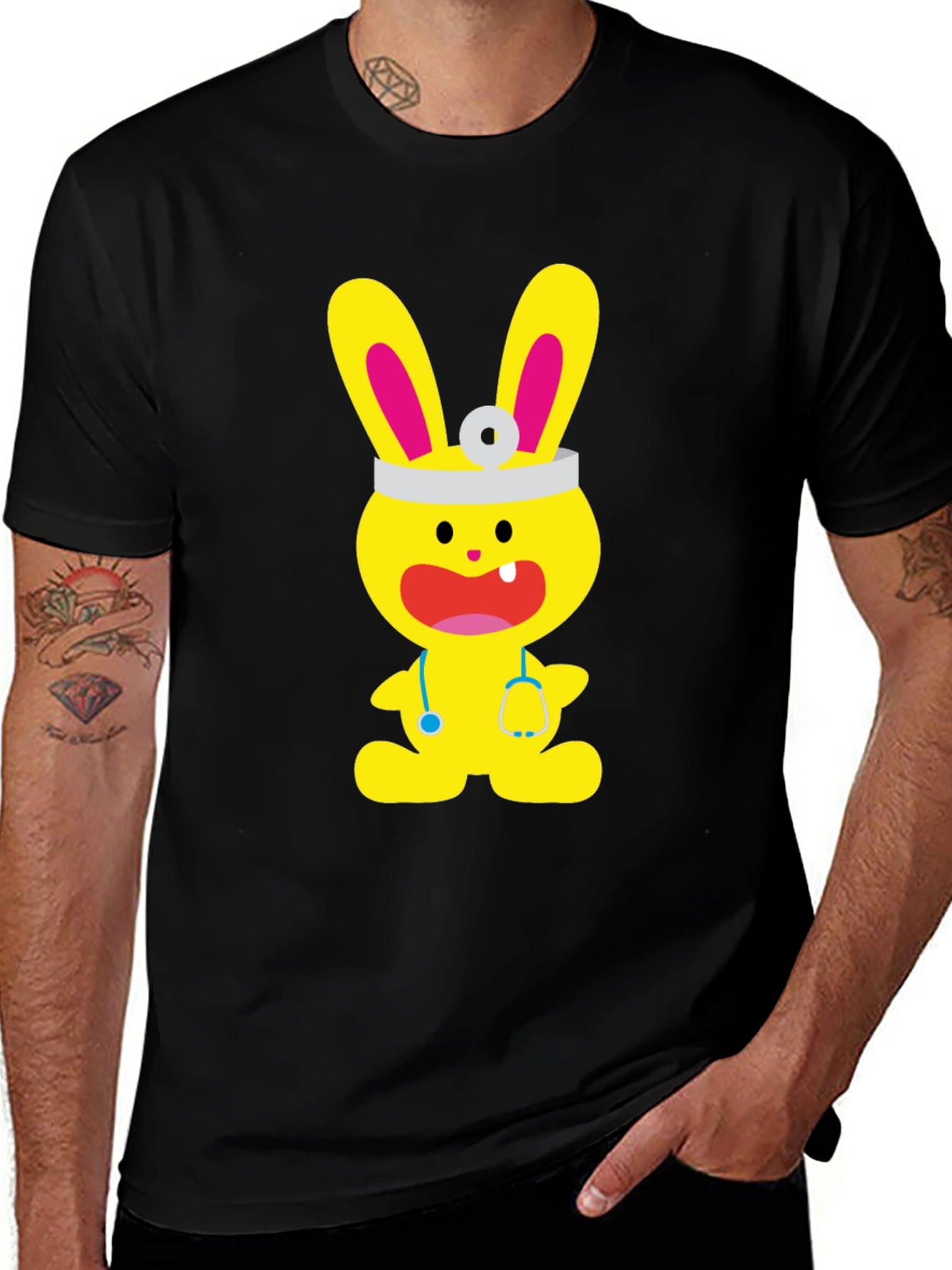 Bunny Doctor Graphic T-Shirt - Cute and Fun!