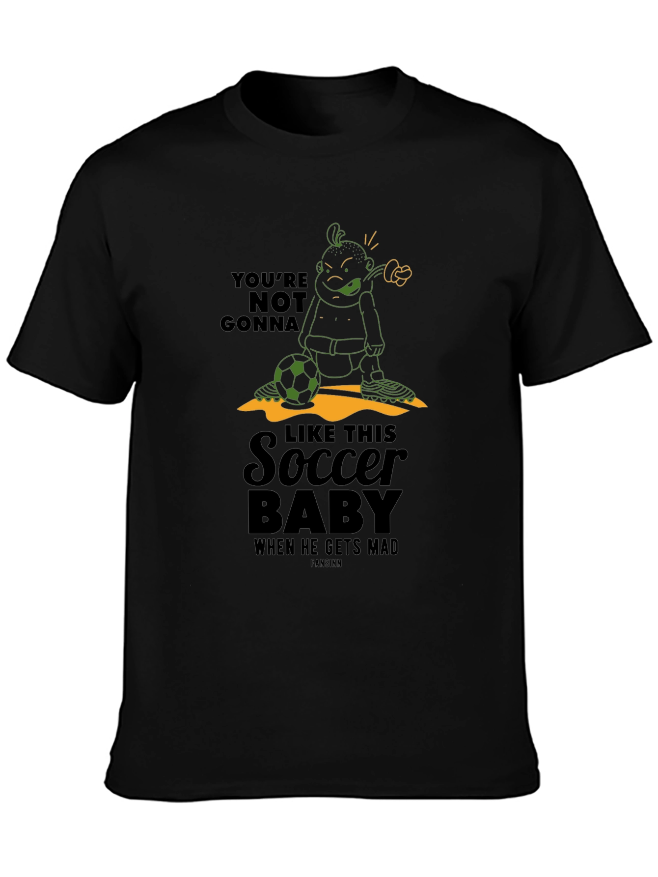 Soccer Baby Mad Cartoon Graphic T-Shirt