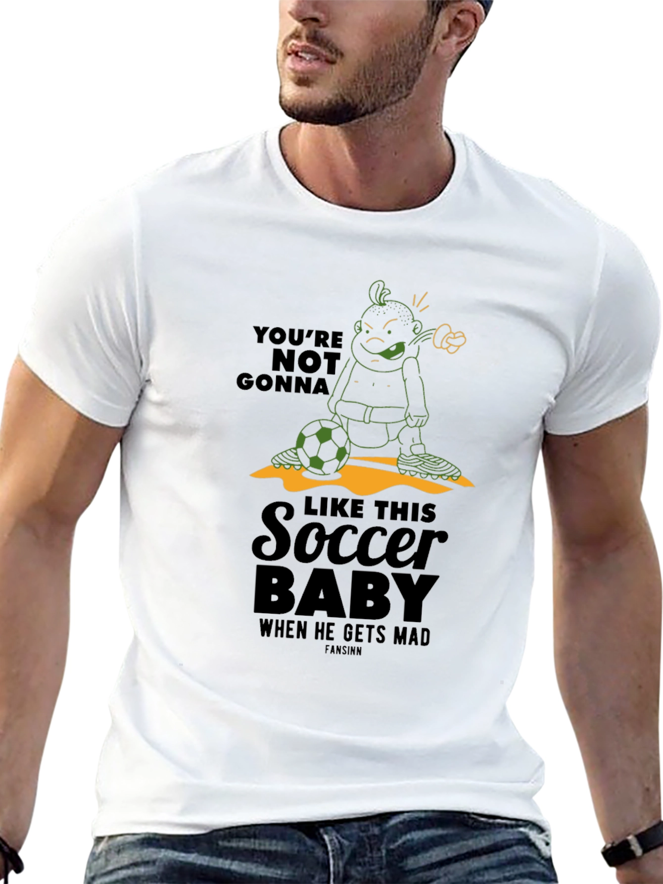 Soccer Baby Mad Cartoon Graphic T-Shirt