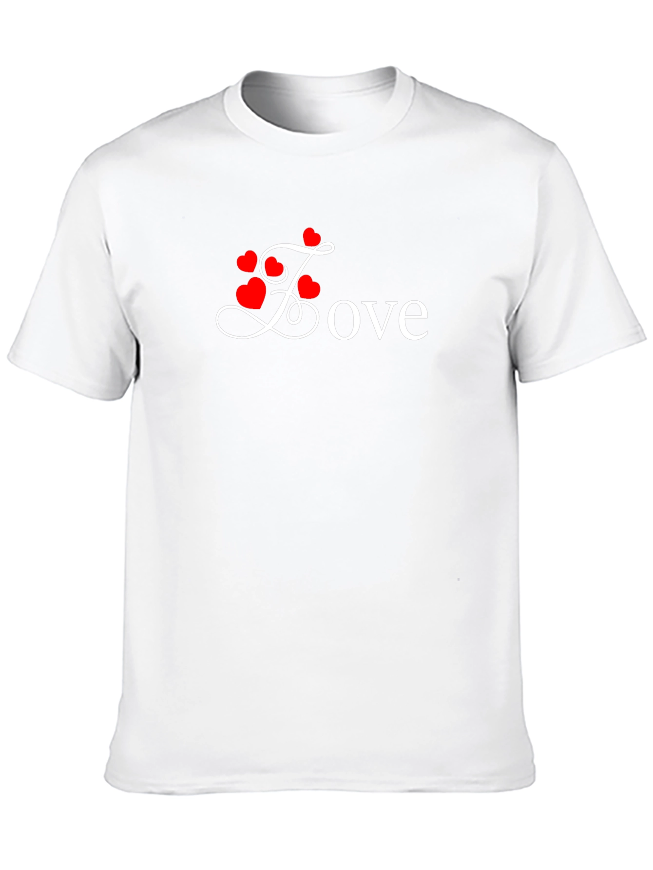 Love Heart Graphic Print Mens Black T-Shirt