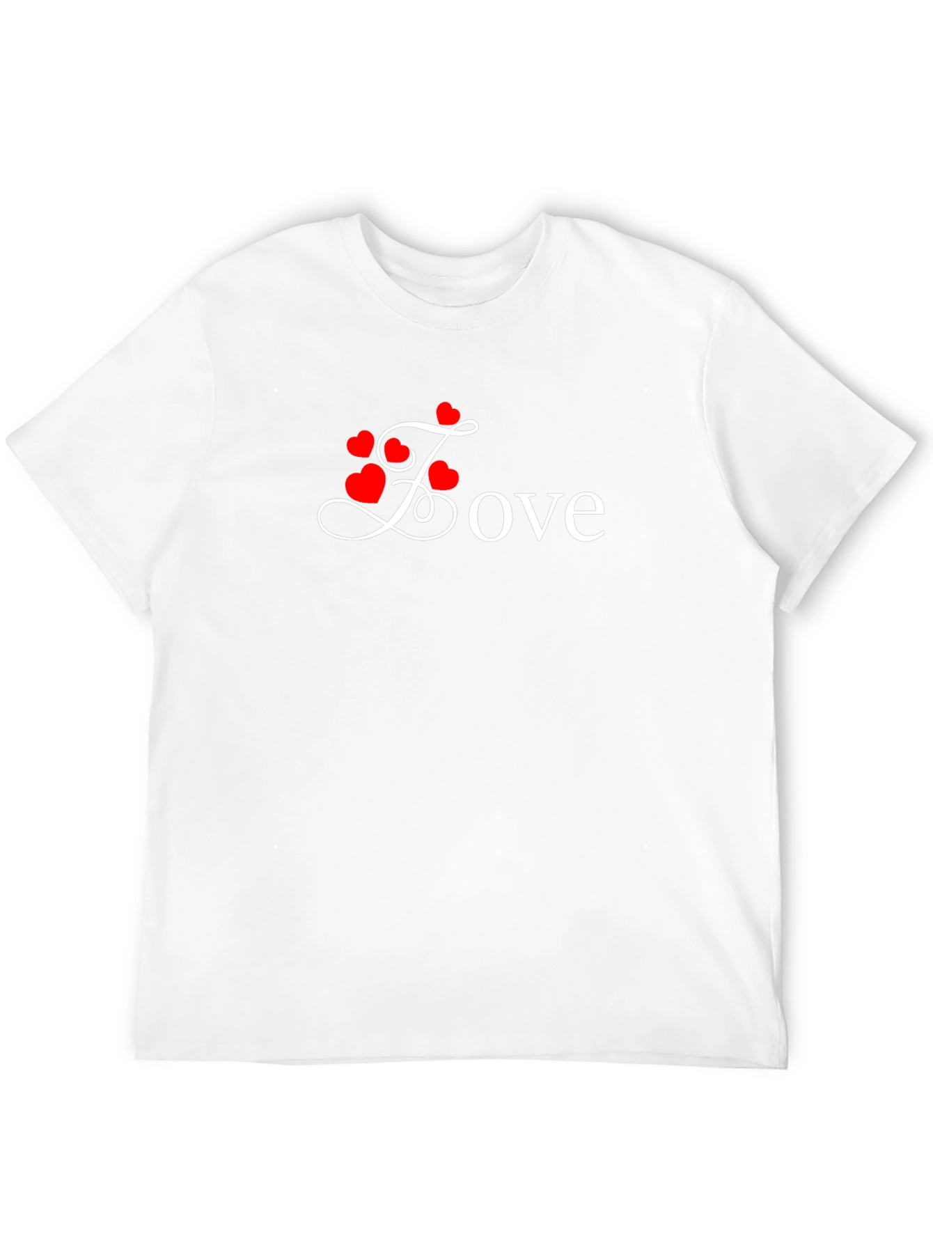 Love Heart Graphic Print Mens Black T-Shirt