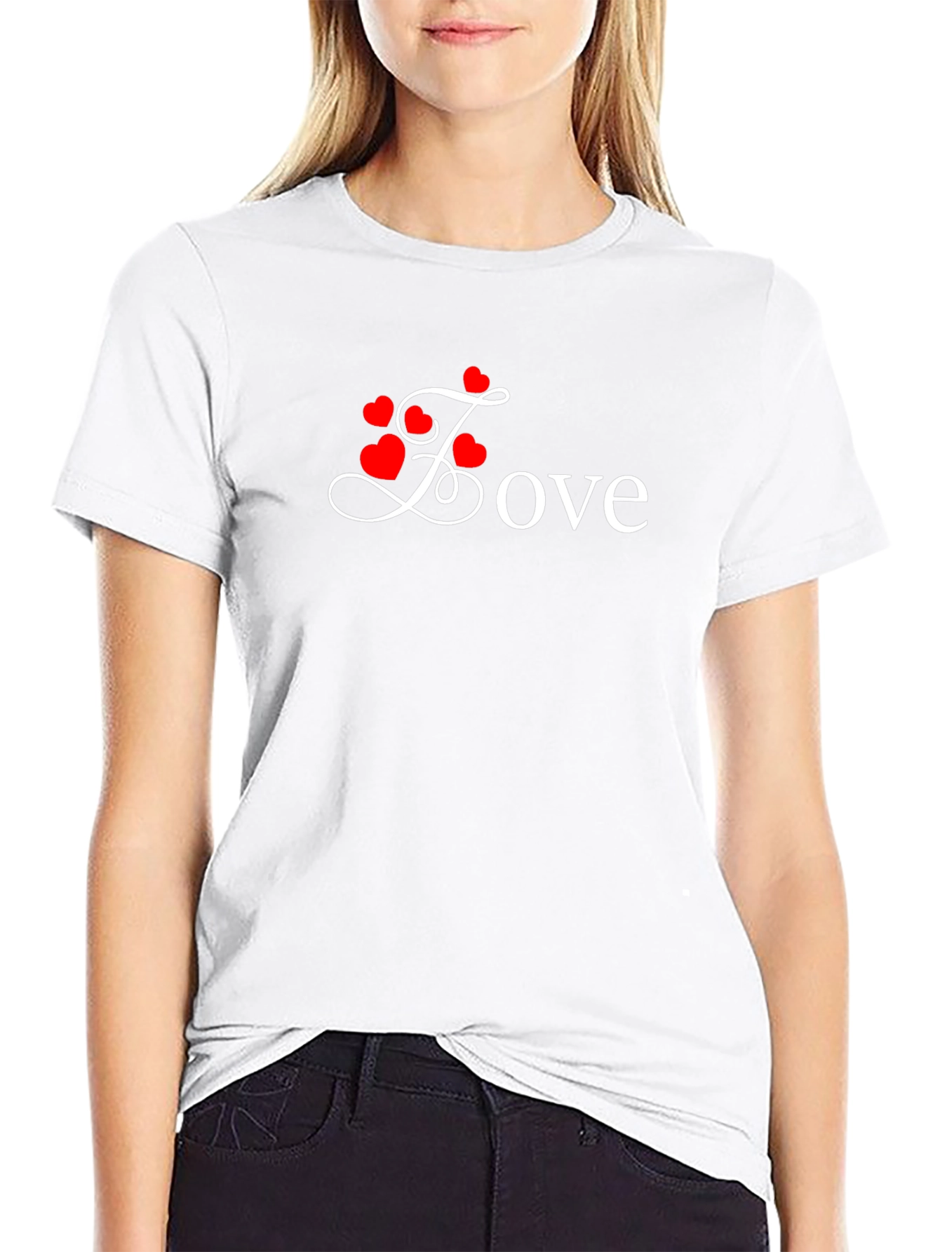 Love Heart Graphic Print Mens Black T-Shirt