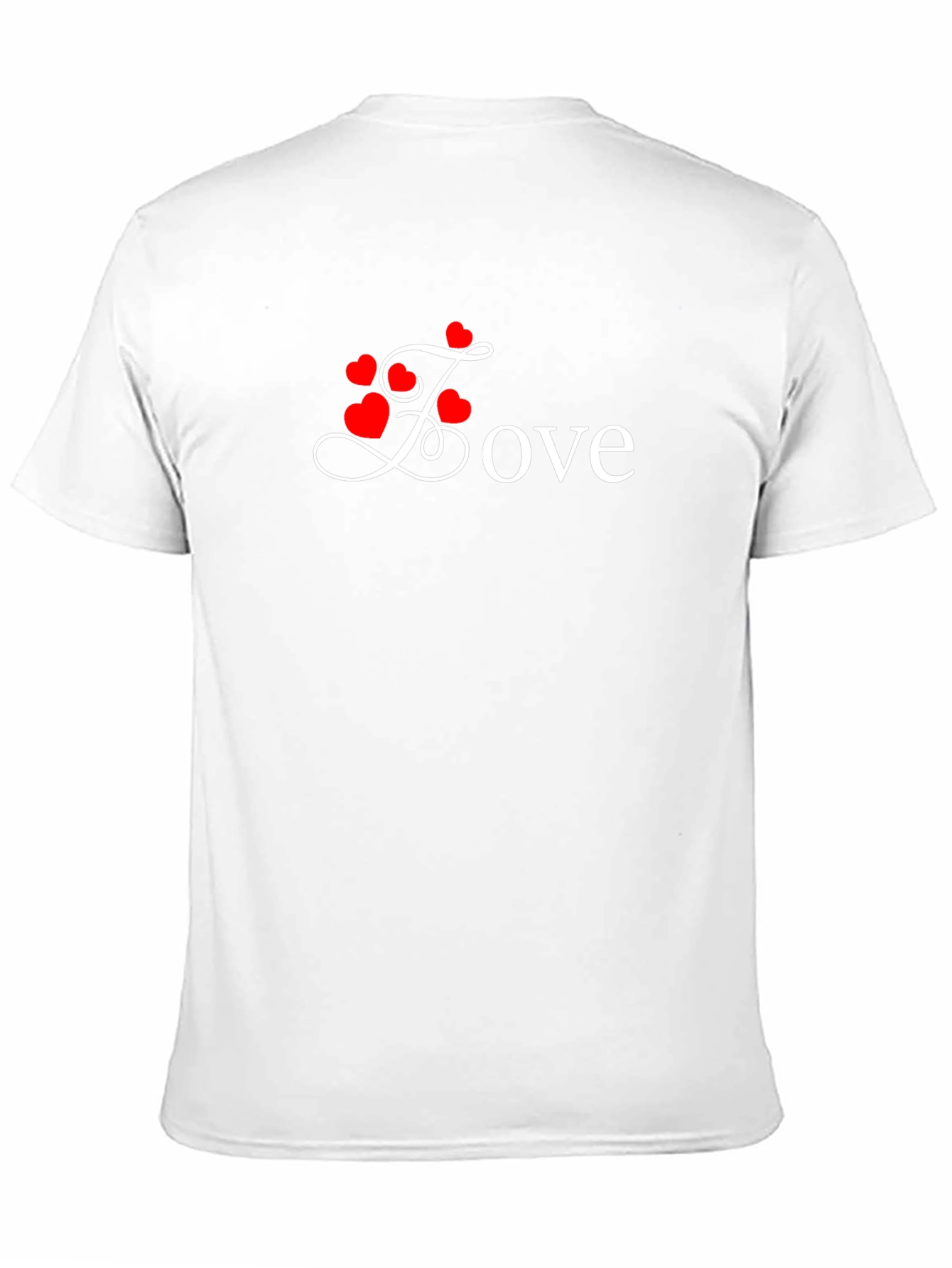 Love Heart Graphic Print Mens Black T-Shirt