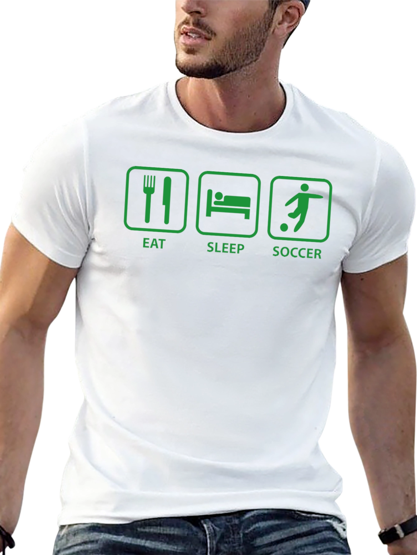 Eat Sleep Soccer T-Shirt - Black