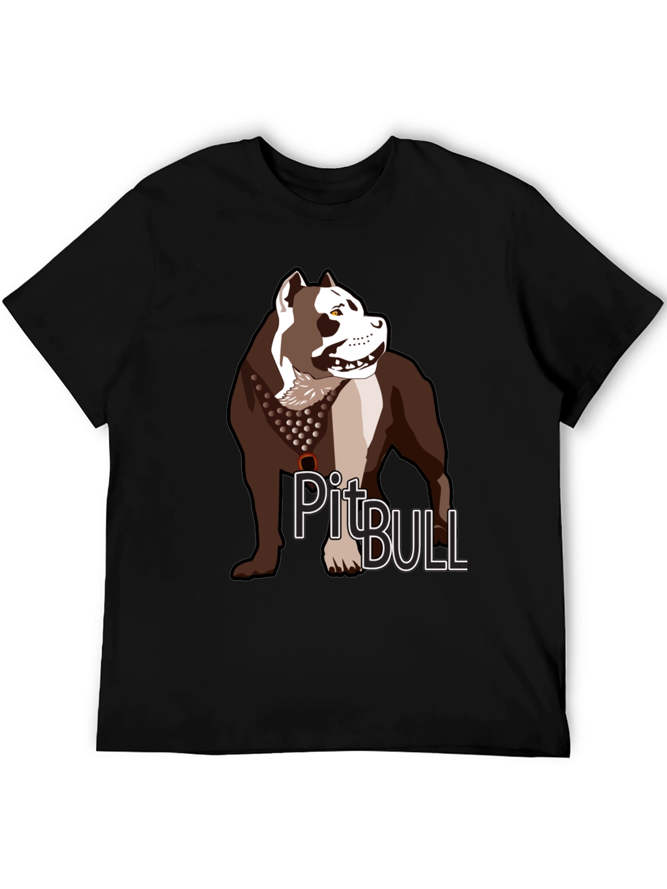 Pitbull Dog Graphic T-Shirt - Casual Crew Neck Tee