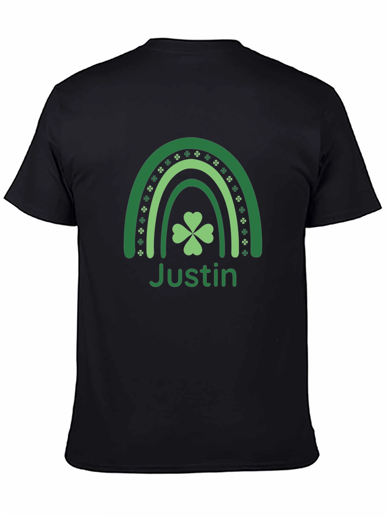 St. Patricks Day Justin Shamrock Rainbow T-Shirt