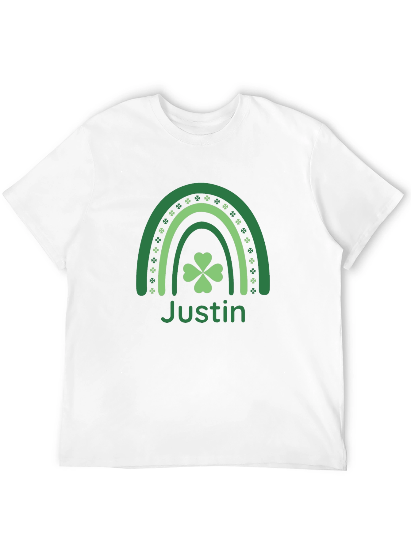 St. Patricks Day Justin Shamrock Rainbow T-Shirt