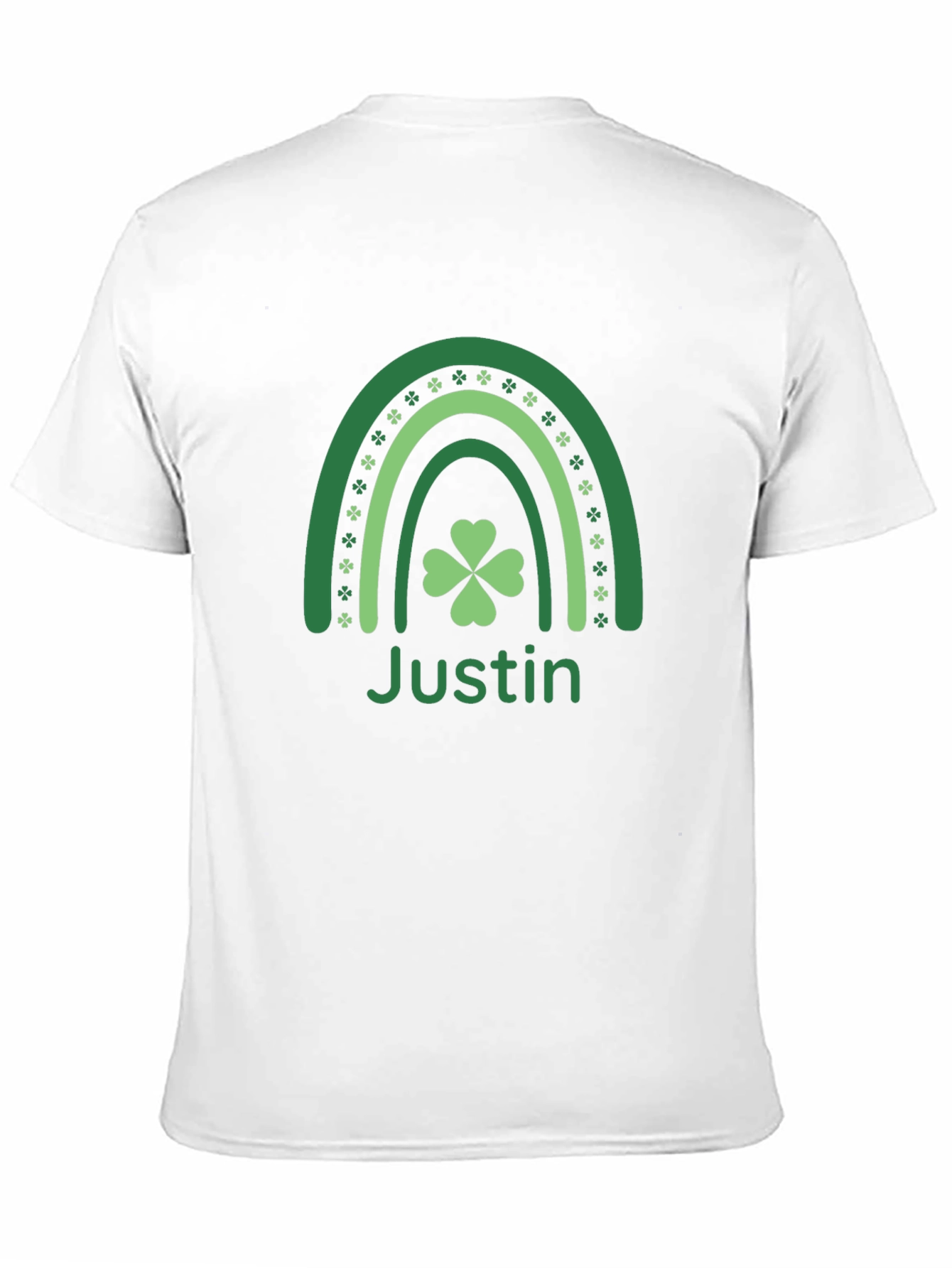 St. Patricks Day Justin Shamrock Rainbow T-Shirt