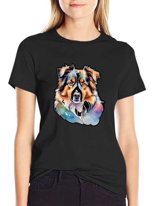Australian Shepherd Dog Watercolor T-Shirt