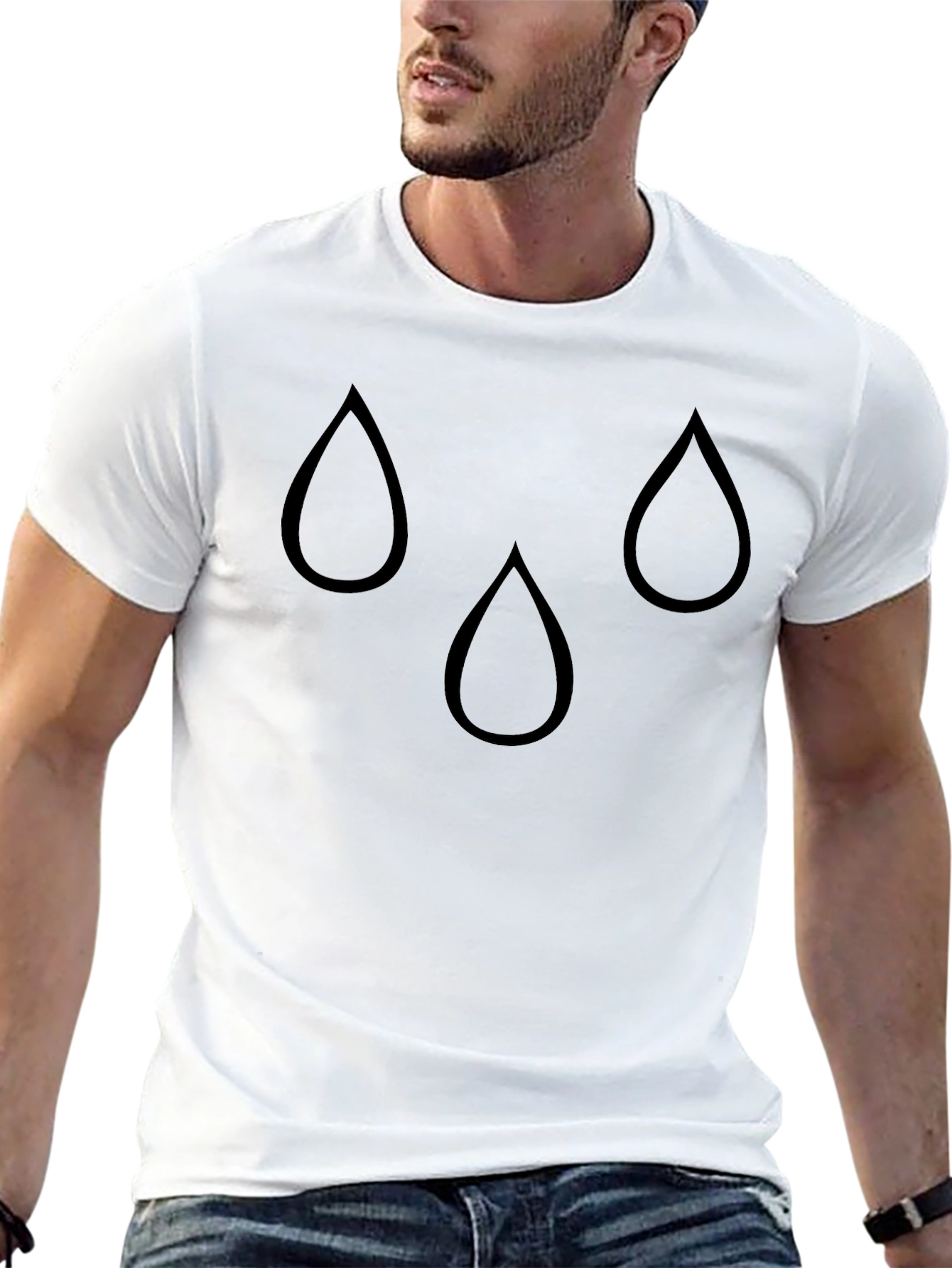 Tear Drop Design Black T-Shirt