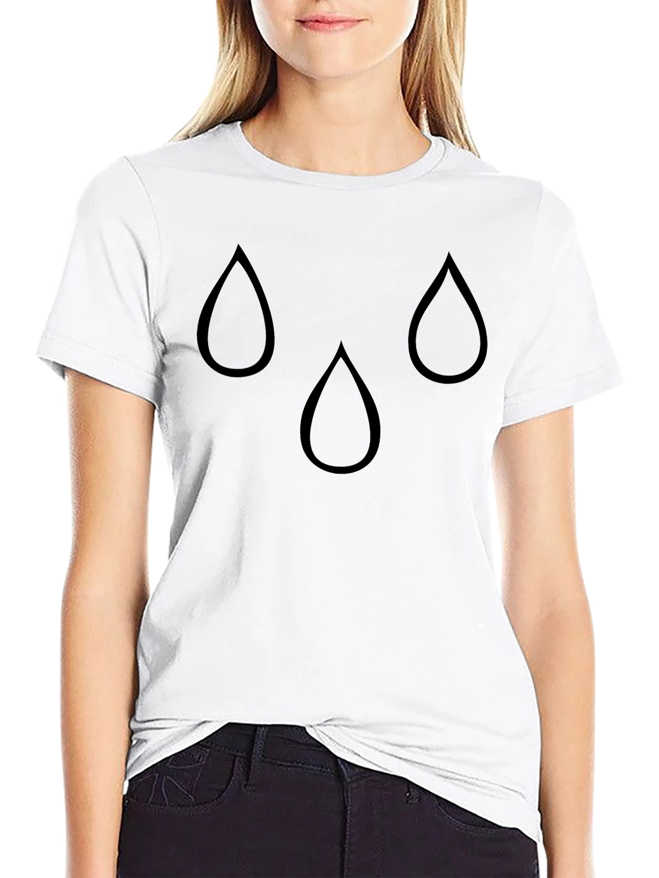 Tear Drop Design Black T-Shirt