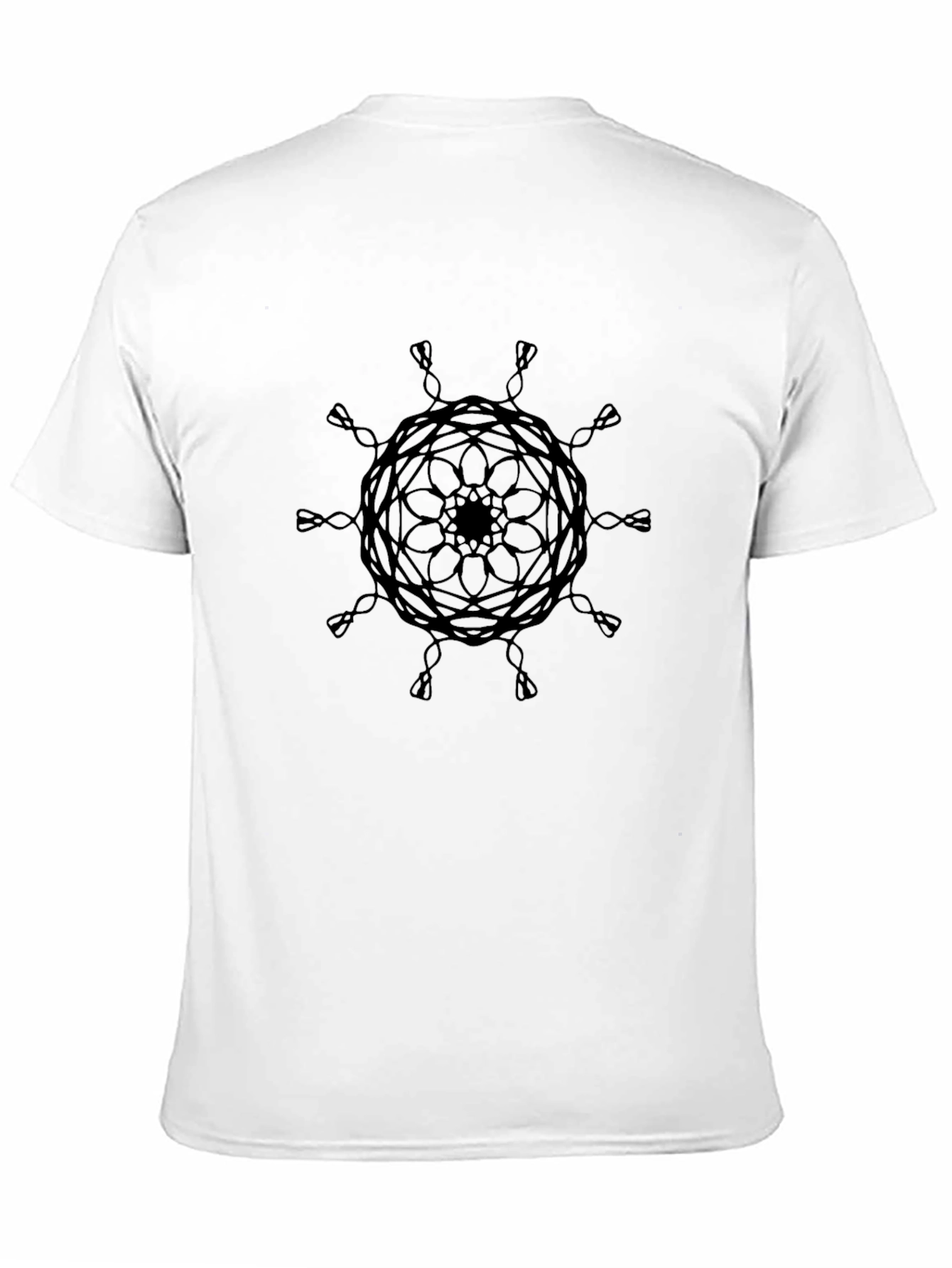 Geometric Mandala Print Black T-Shirt