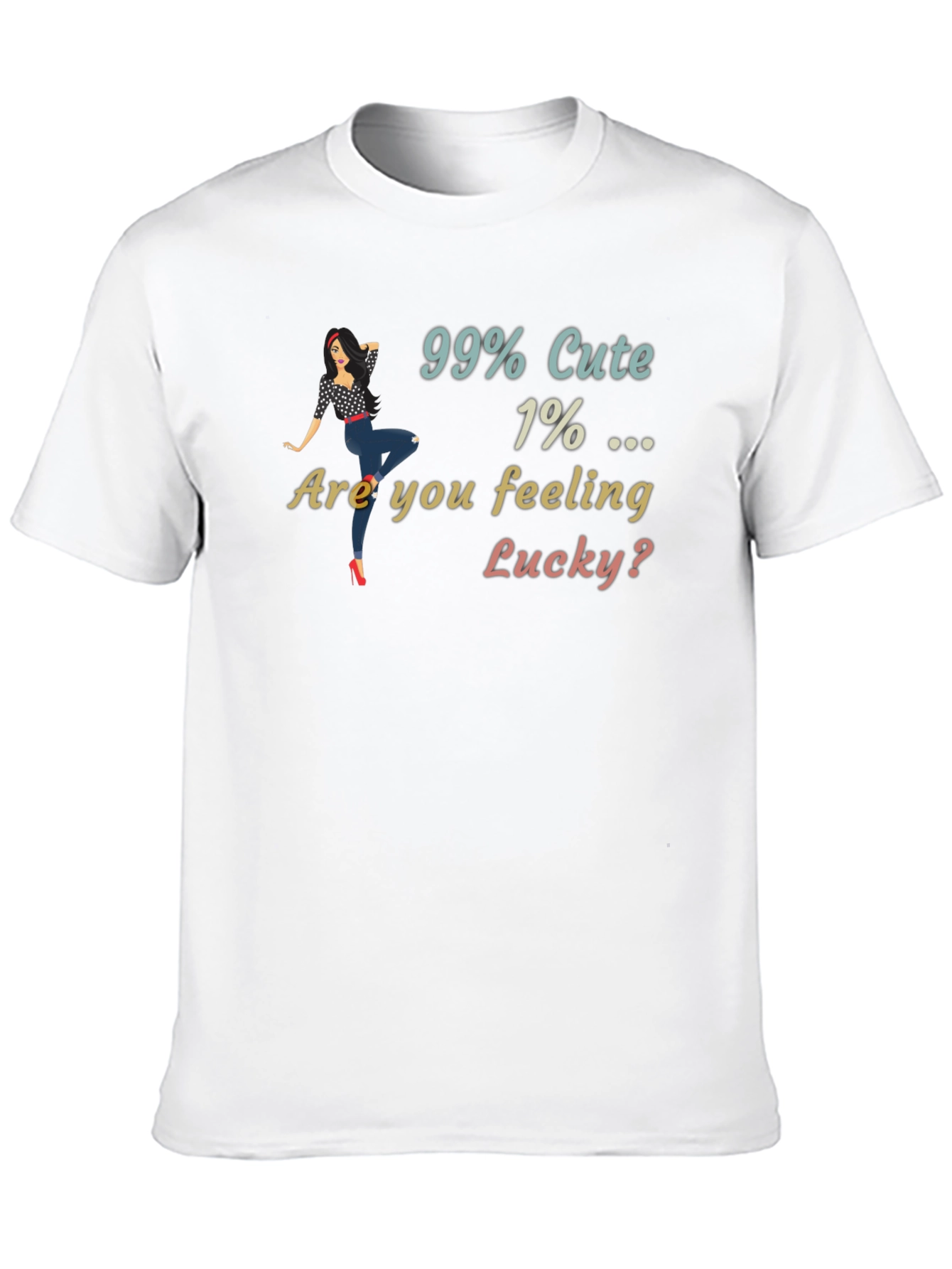 99% Cute T-Shirt Lucky Graphic Print