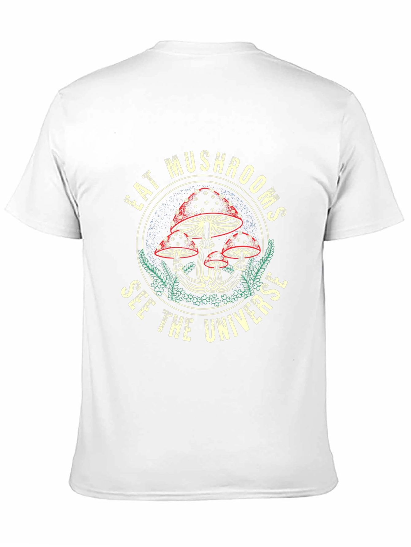 Eat Mushrooms See The Universe Black Graphic Tee