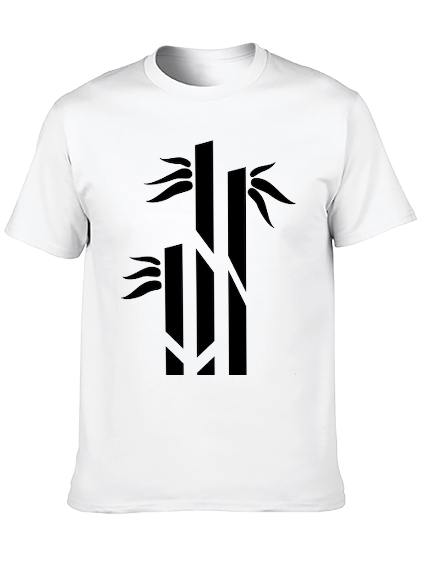 Mens Black Bamboo Graphic Tee - Casual Style