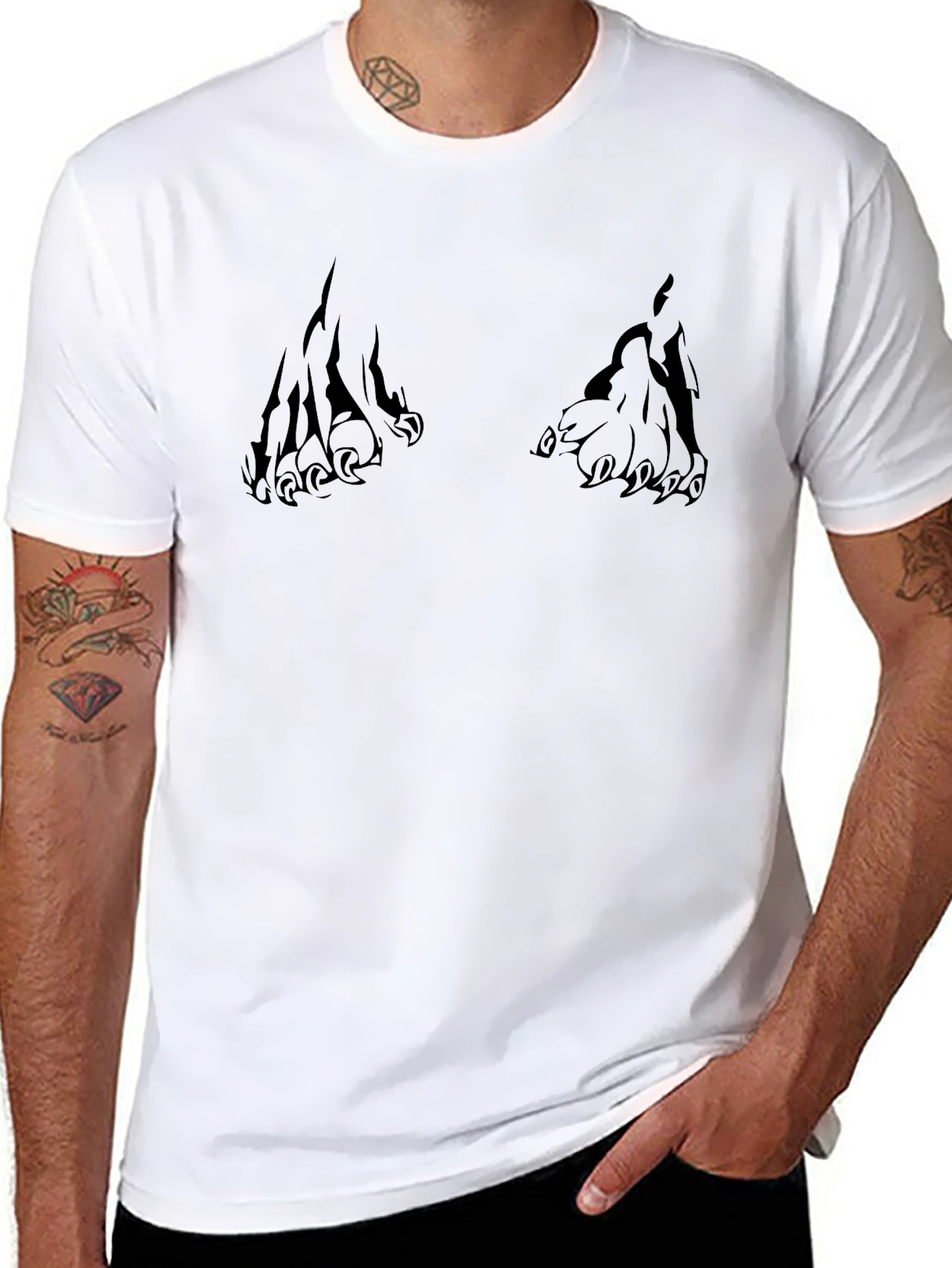 Mens Black Claw Graphic T-Shirt