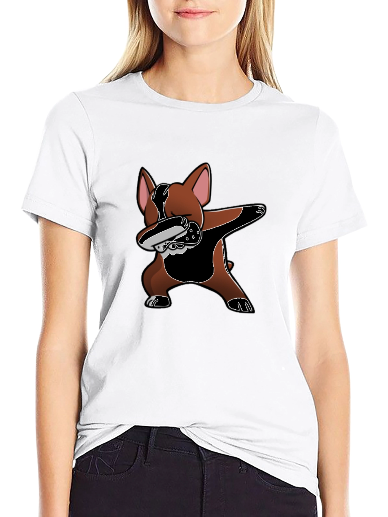 Dabbing Dog Graphic Tee - Black