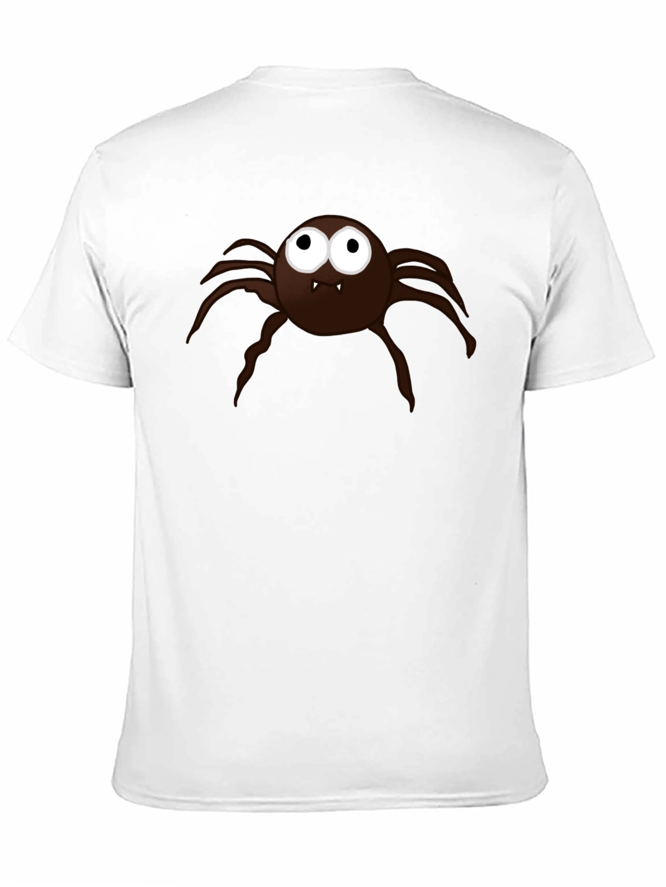 Mens Black T-Shirt with Cartoon Spider Graphic
