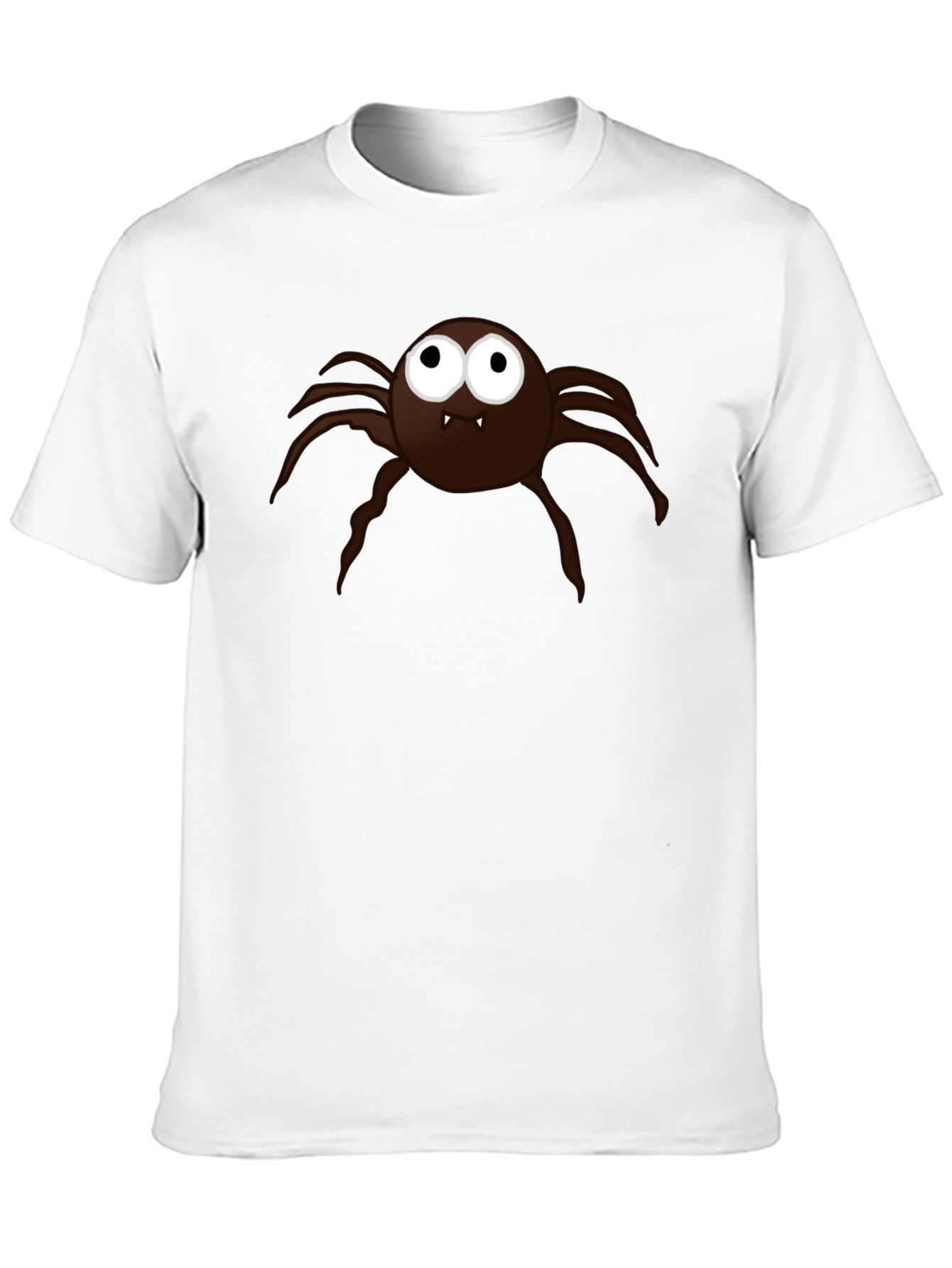 Mens Black T-Shirt with Cartoon Spider Graphic