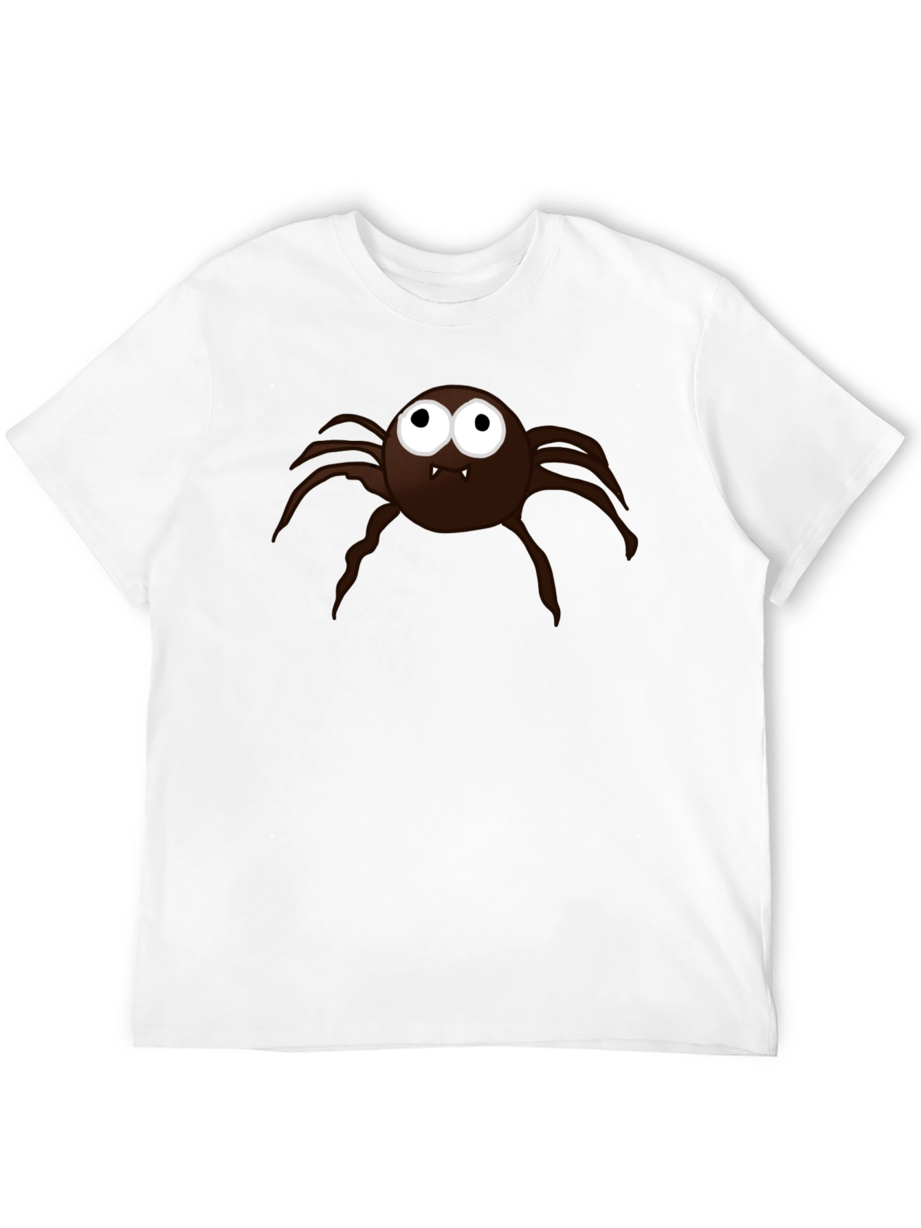 Mens Black T-Shirt with Cartoon Spider Graphic