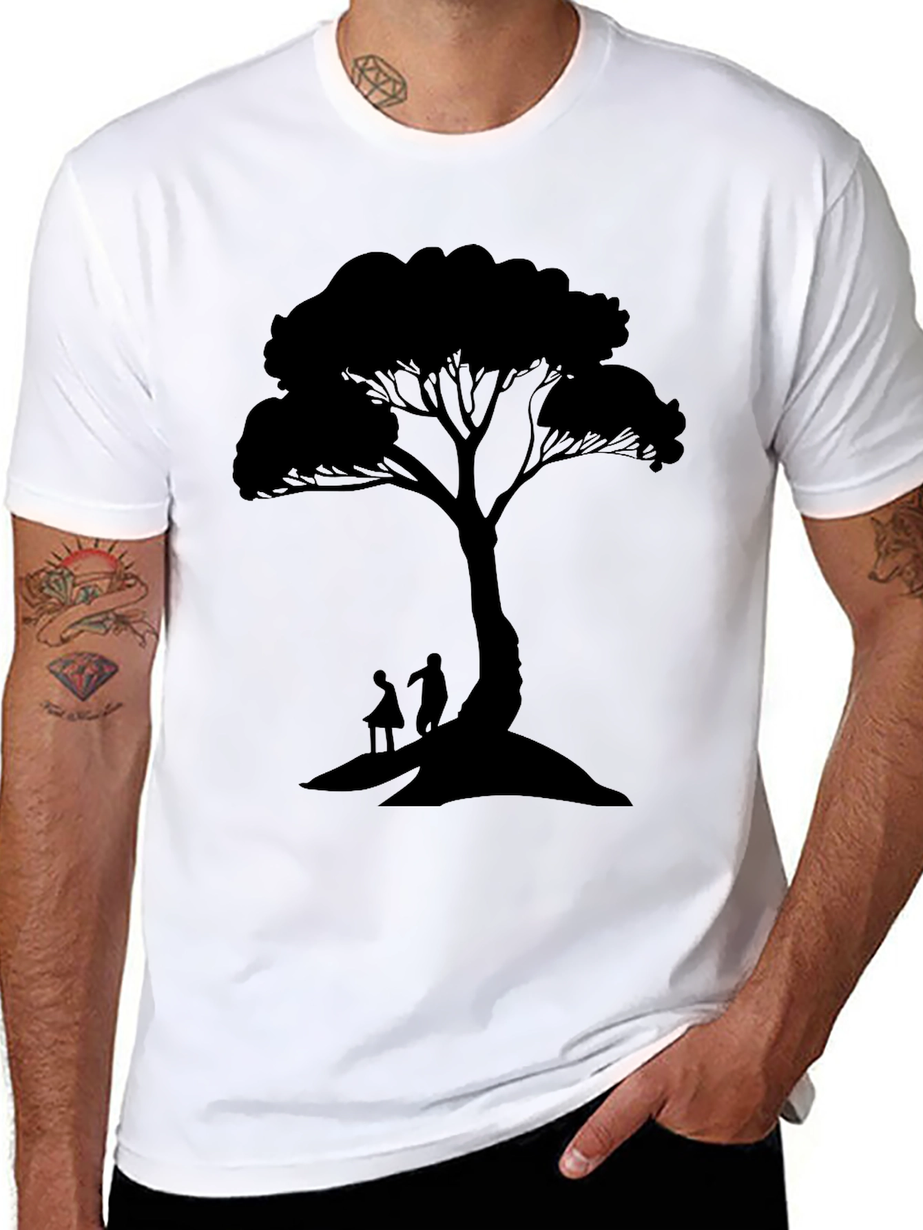 Silhouette Tree Graphic Tee - Nature Inspired Design
