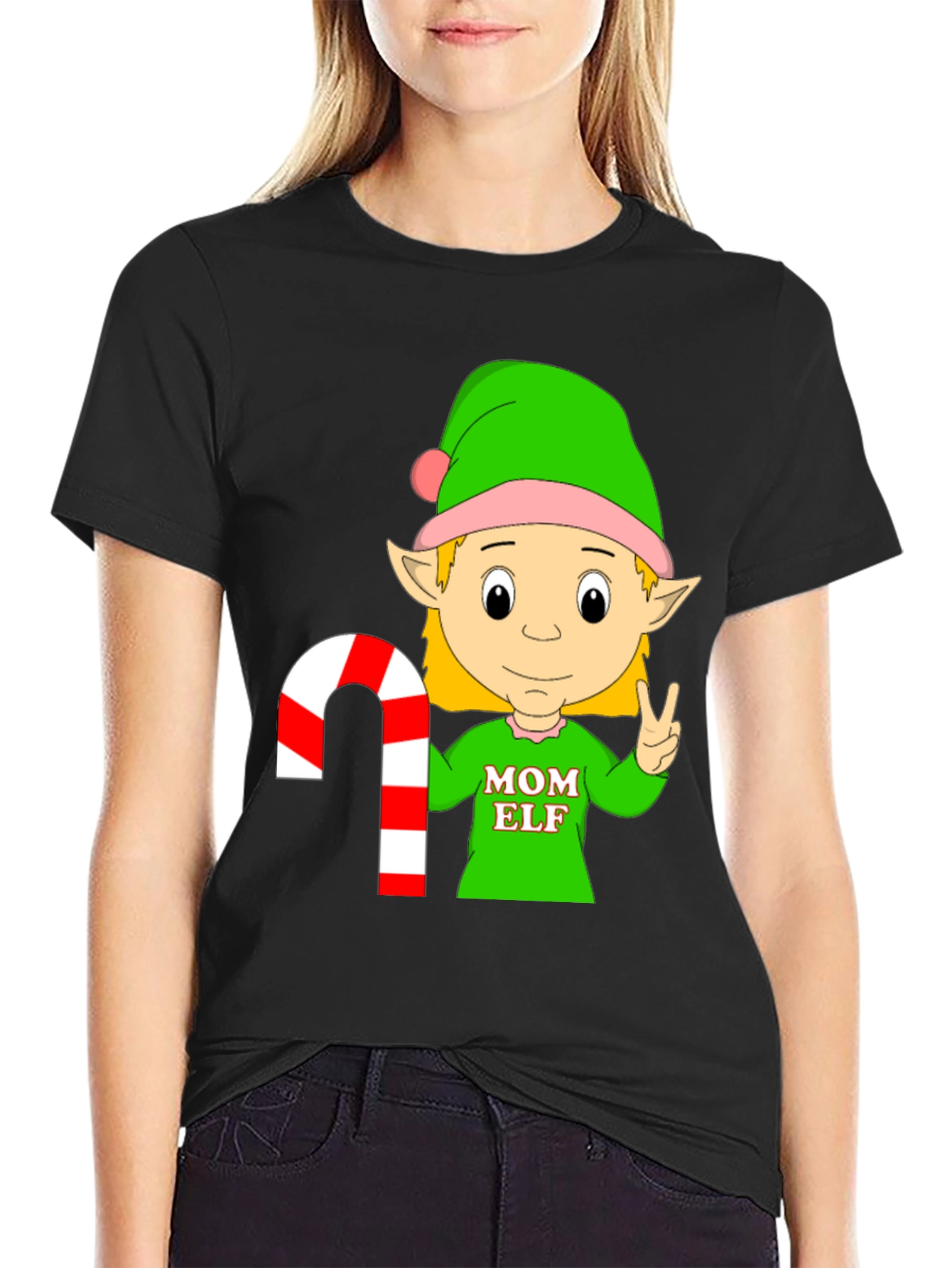 Mom Elf Christmas Holiday T-Shirt