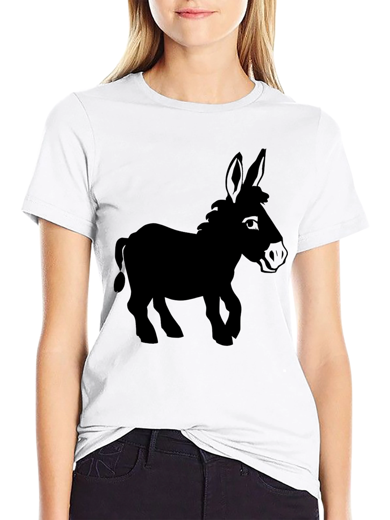 Donkey Silhouette Graphic T-Shirt