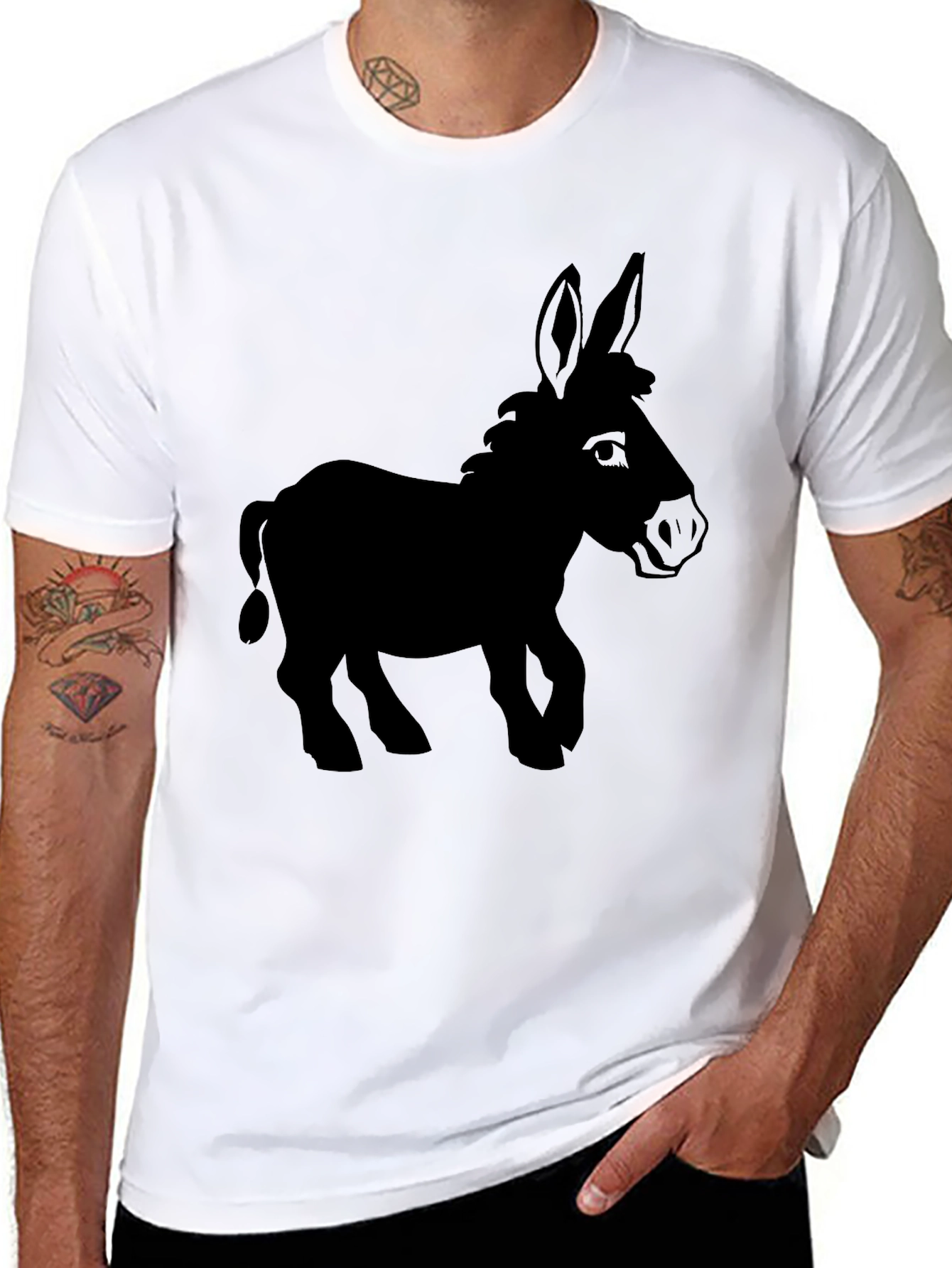 Donkey Silhouette Graphic T-Shirt