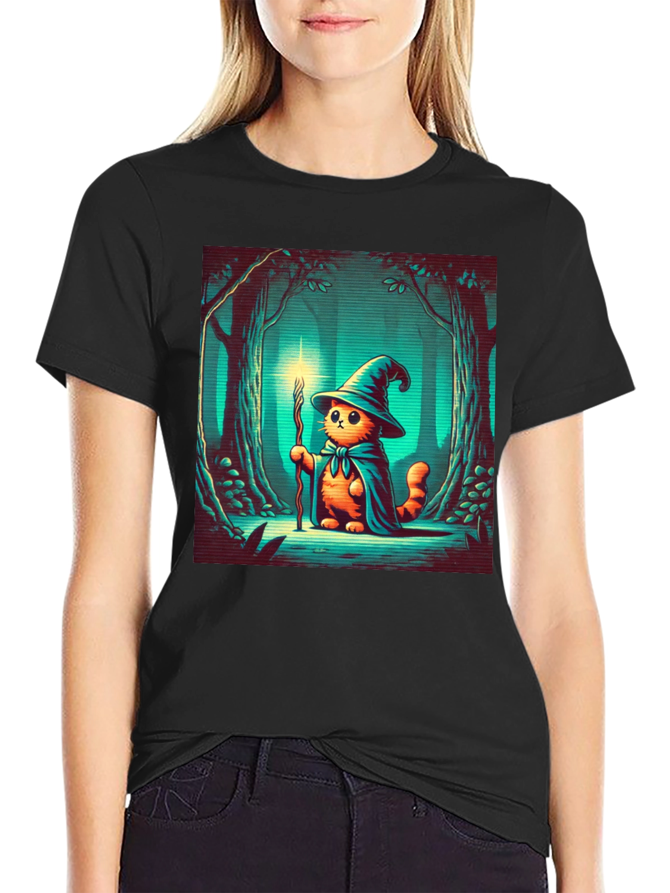 Wizard Cat T-Shirt - Magical Feline Adventure