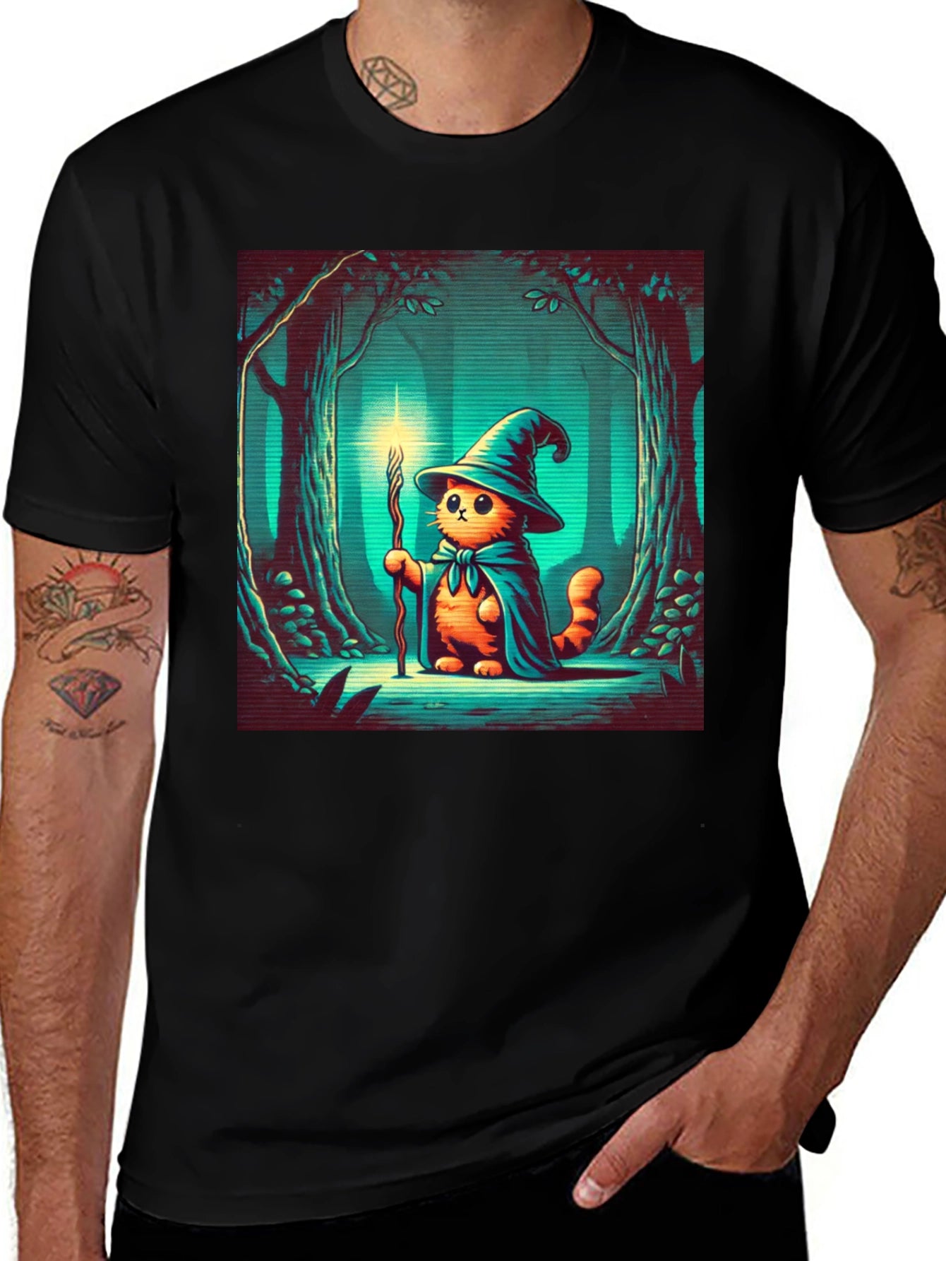 Wizard Cat T-Shirt - Magical Feline Adventure