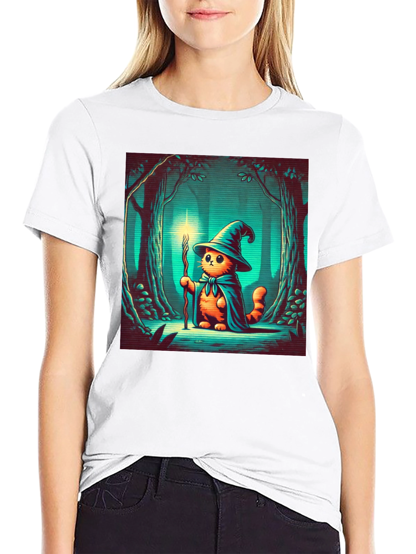 Wizard Cat T-Shirt - Magical Feline Adventure