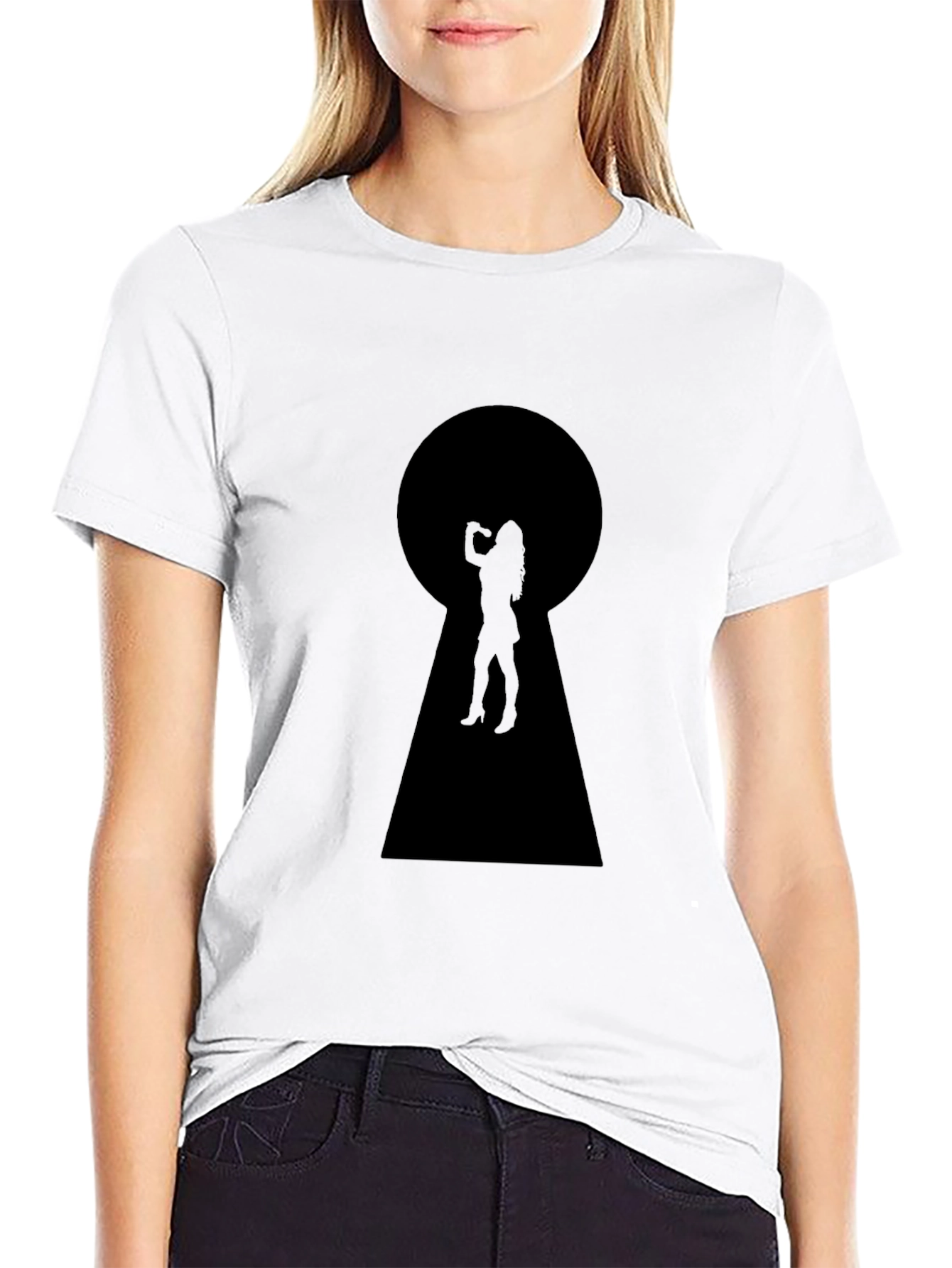 Keyhole Silhouette Graphic T-Shirt