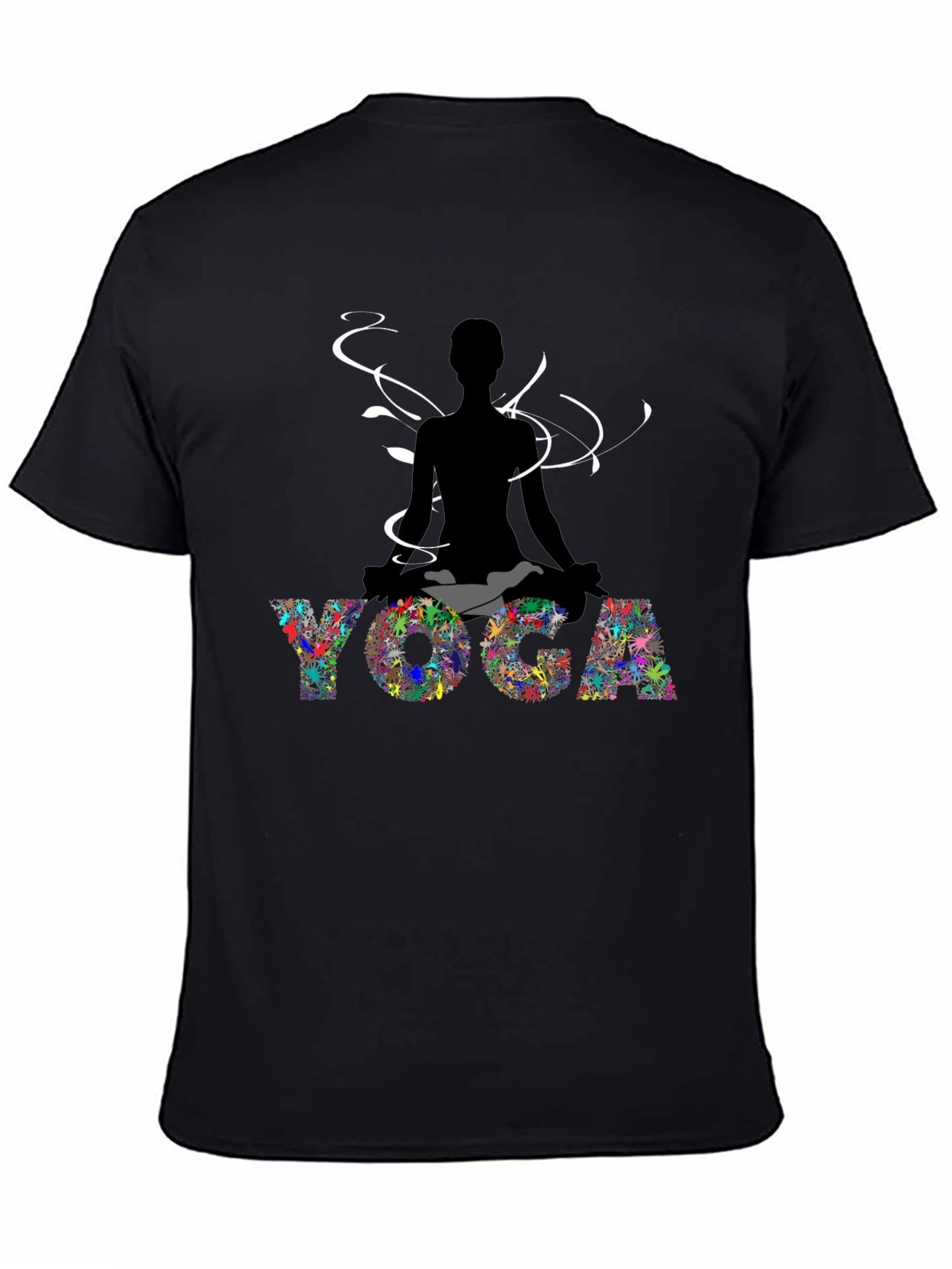 Yoga Silhouette Graphic T-Shirt - Black
