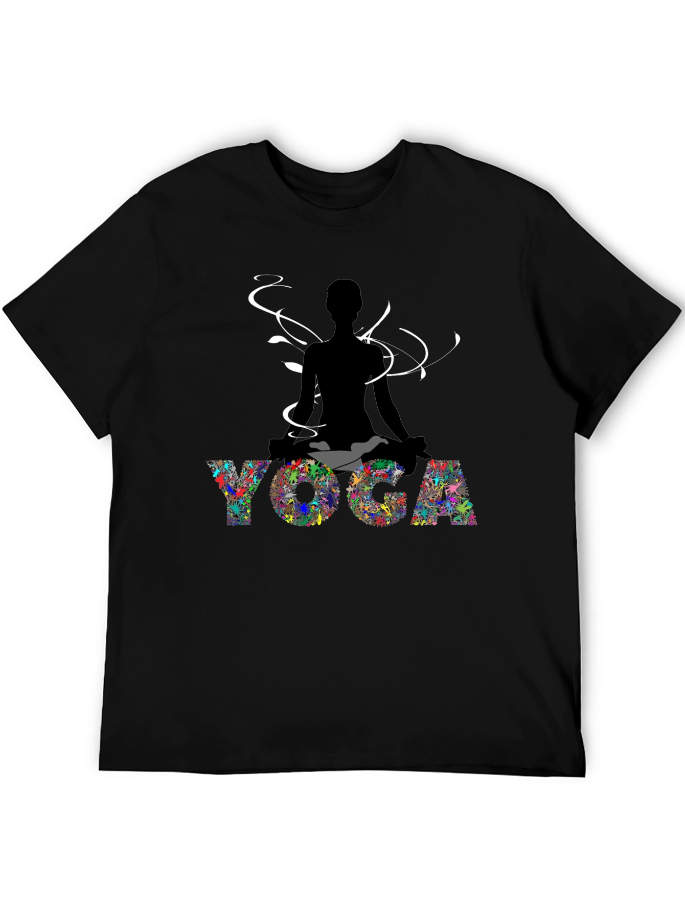 Yoga Silhouette Graphic T-Shirt - Black