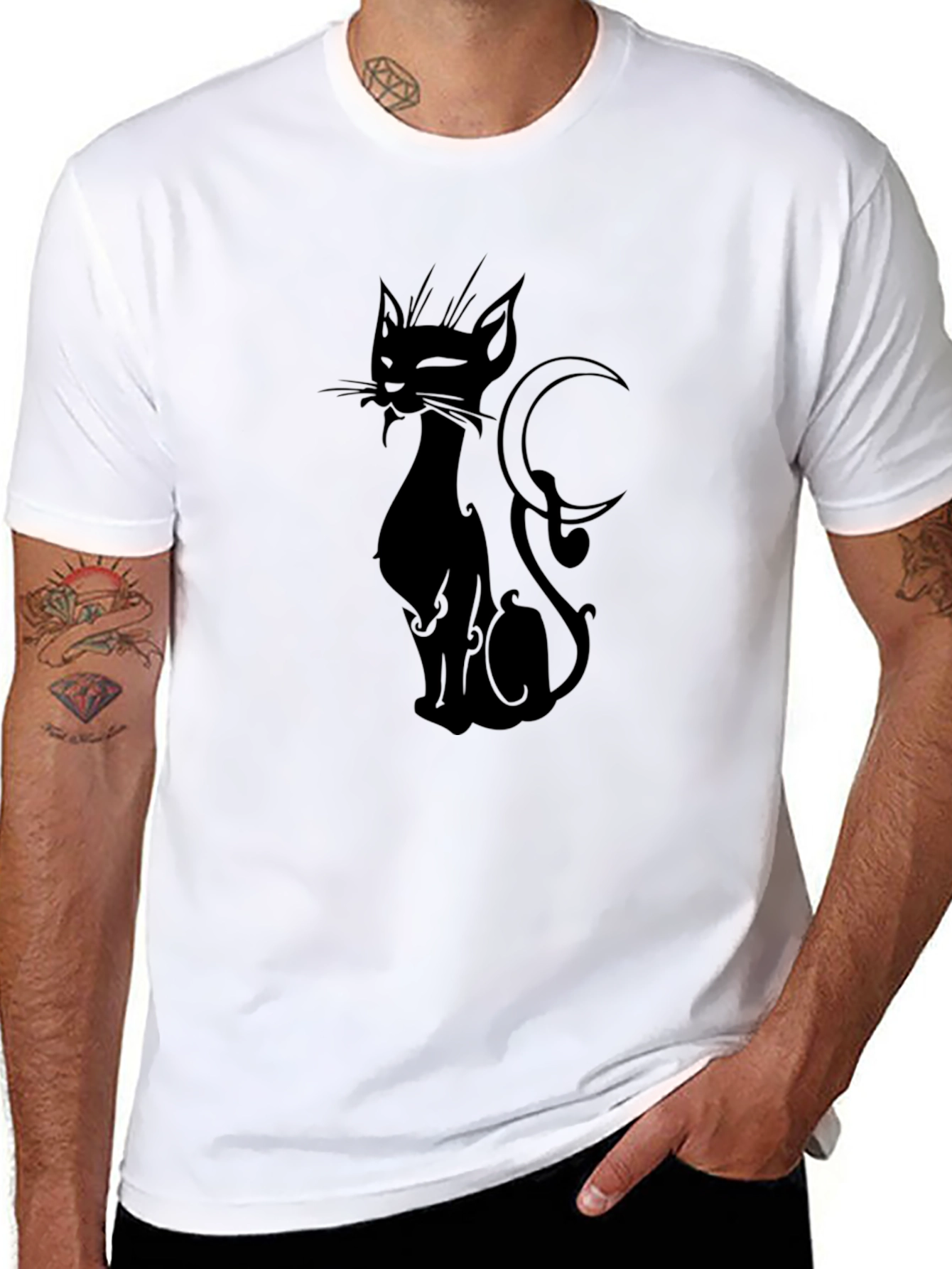 Black Cat Graphic T-Shirt - Stylish & Unique Design