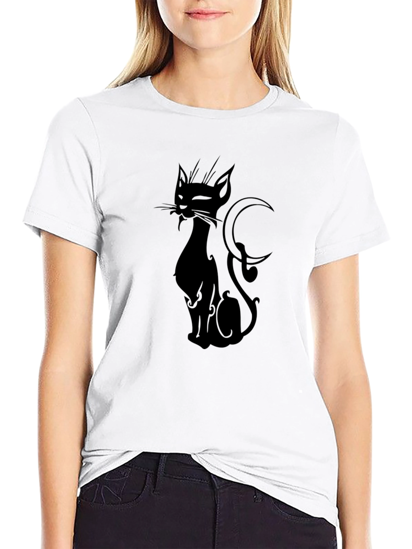 Black Cat Graphic T-Shirt - Stylish & Unique Design