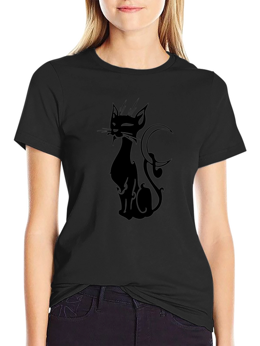 Black Cat Graphic T-Shirt - Stylish & Unique Design