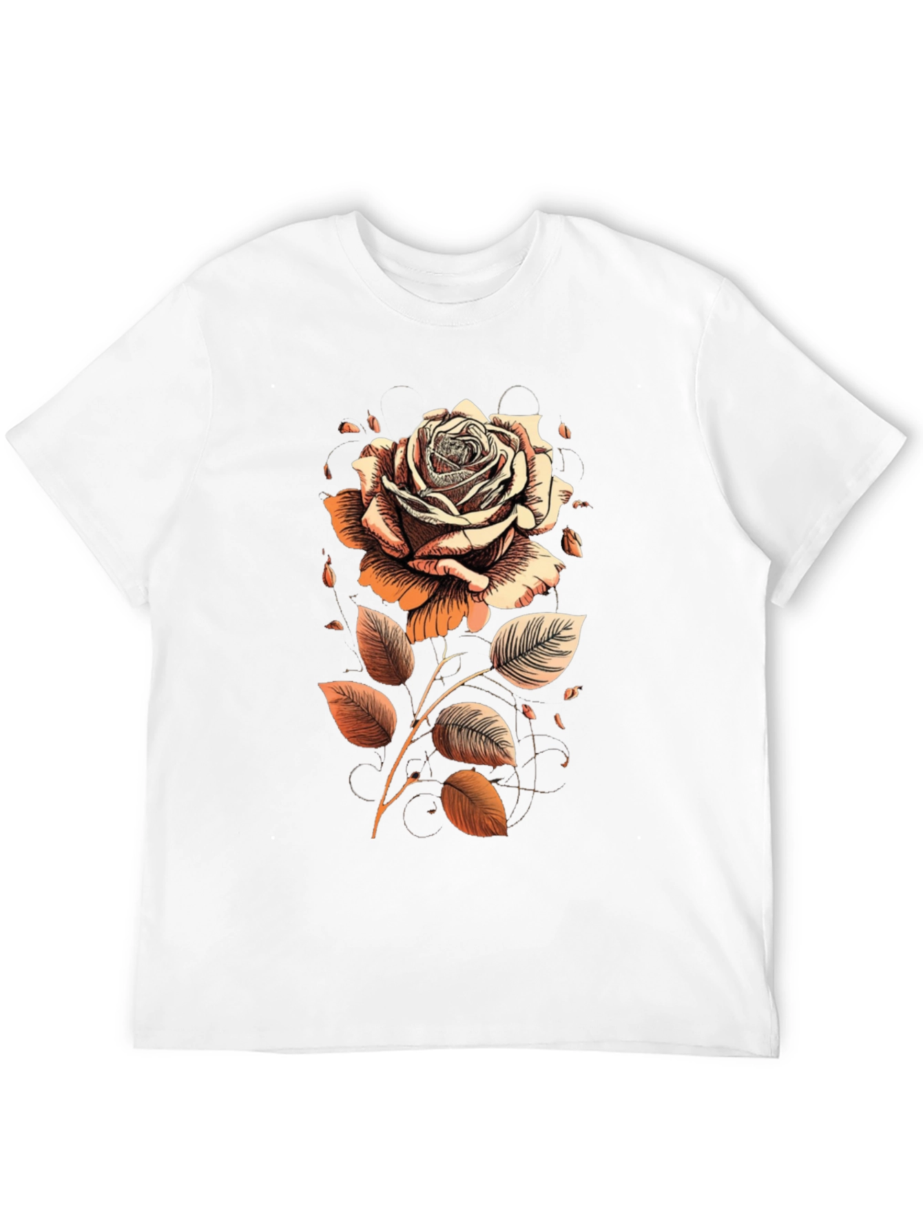 Rose Graphic Tee - Artistic Floral Design