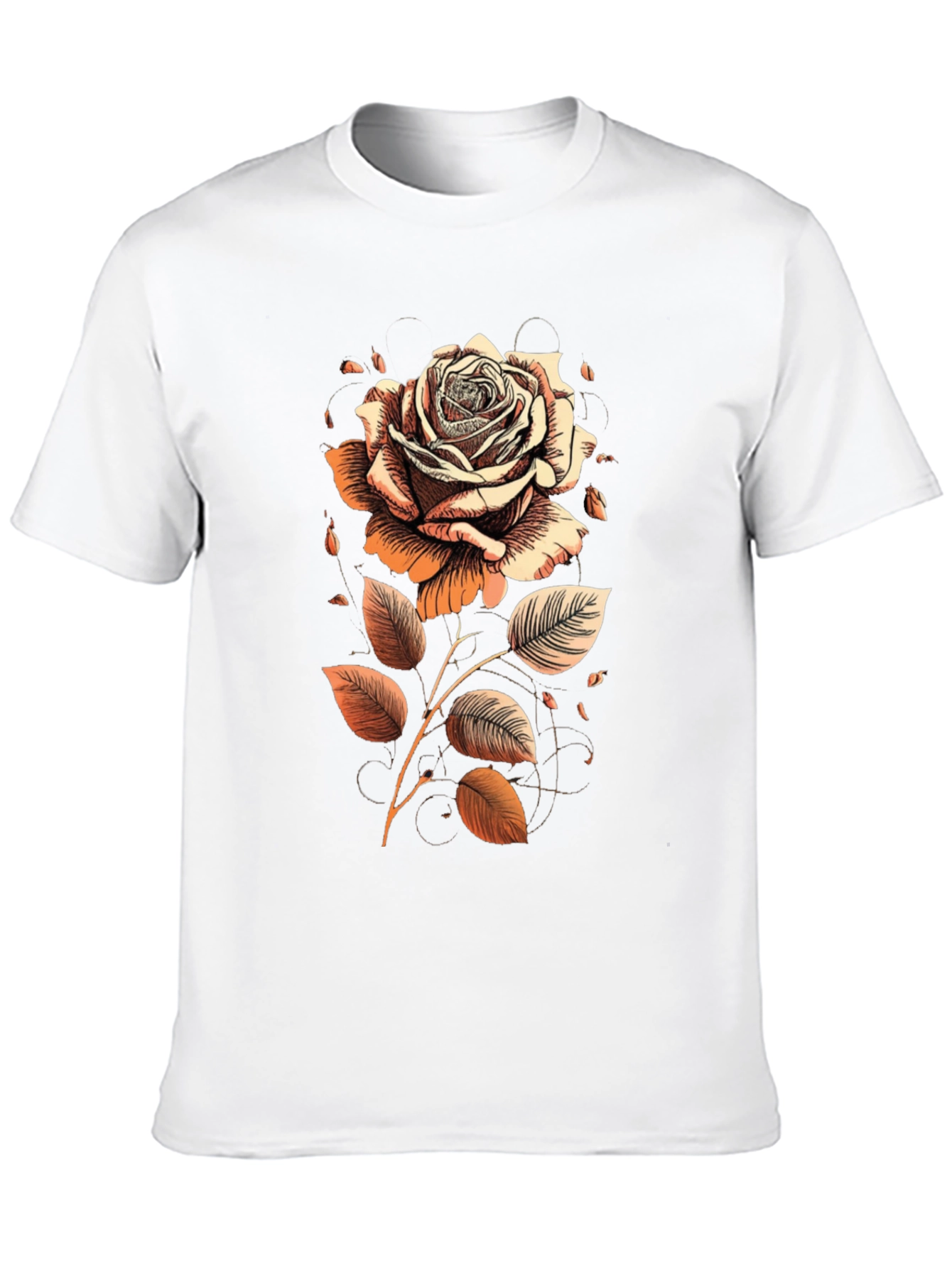 Rose Graphic Tee - Artistic Floral Design
