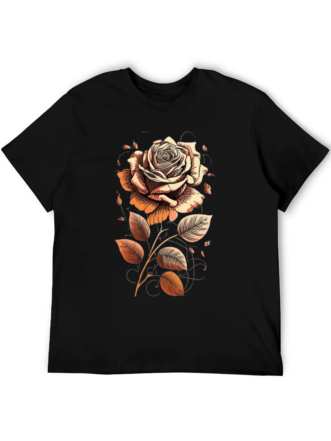 Rose Graphic Tee - Artistic Floral Design