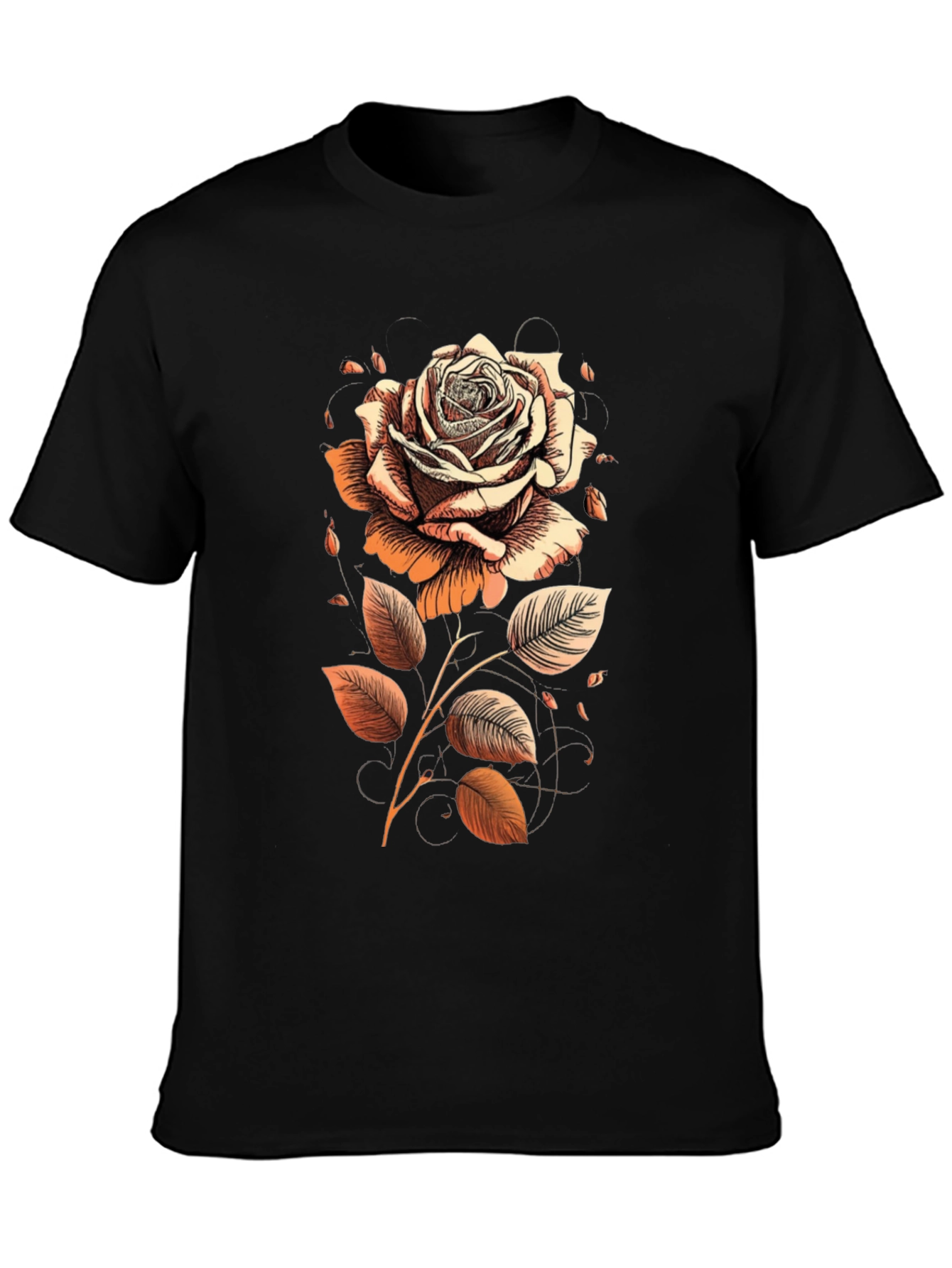 Rose Graphic Tee - Artistic Floral Design