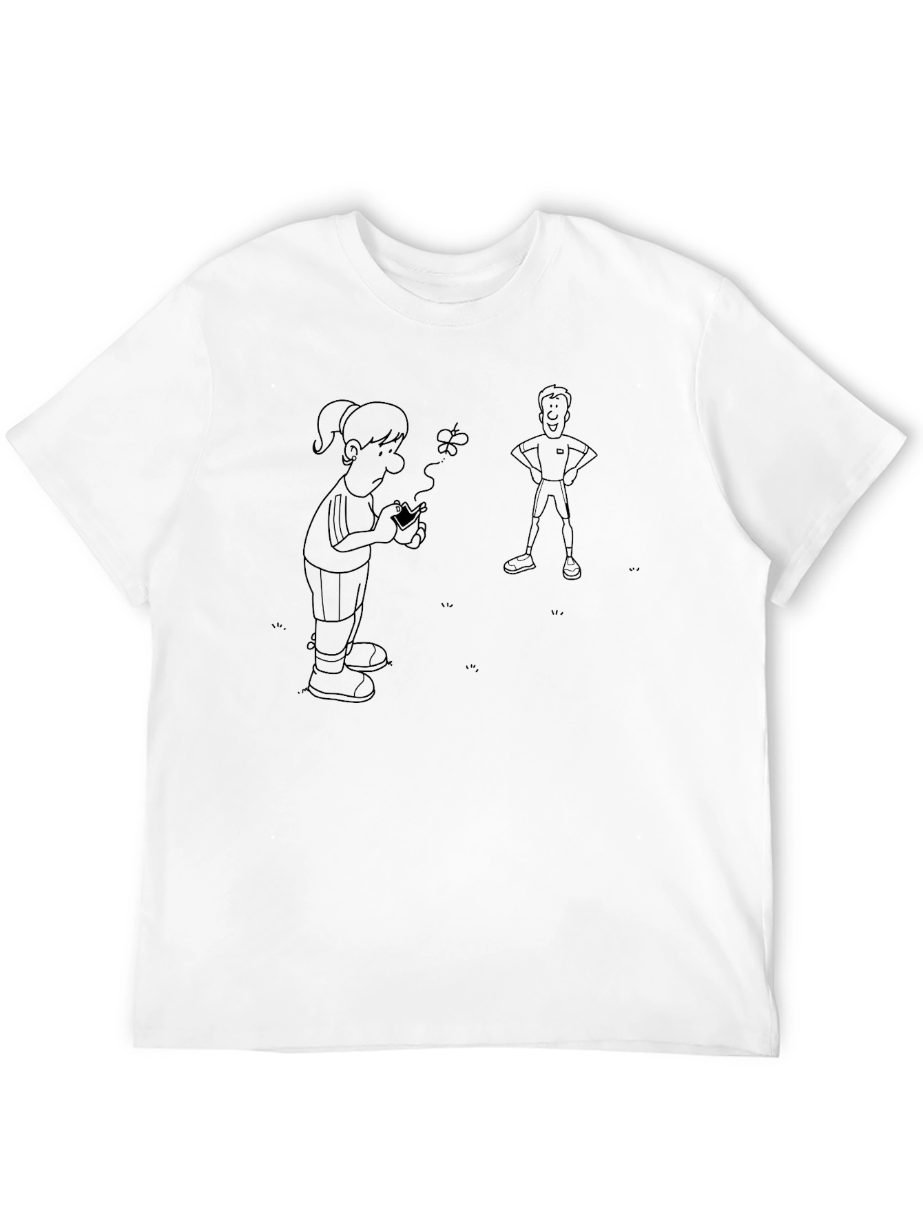 Cartoon Graphic Tee - Casual Black T-Shirt