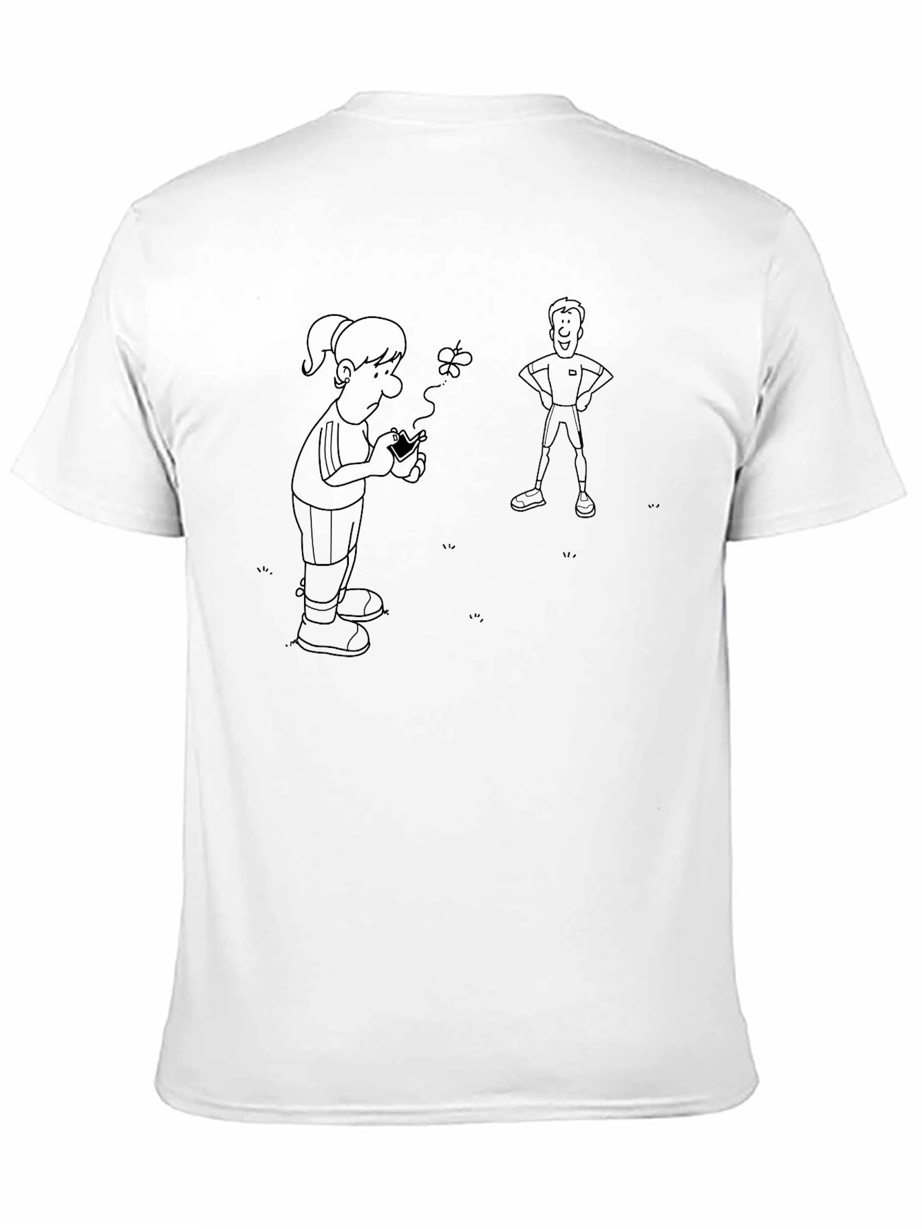 Cartoon Graphic Tee - Casual Black T-Shirt