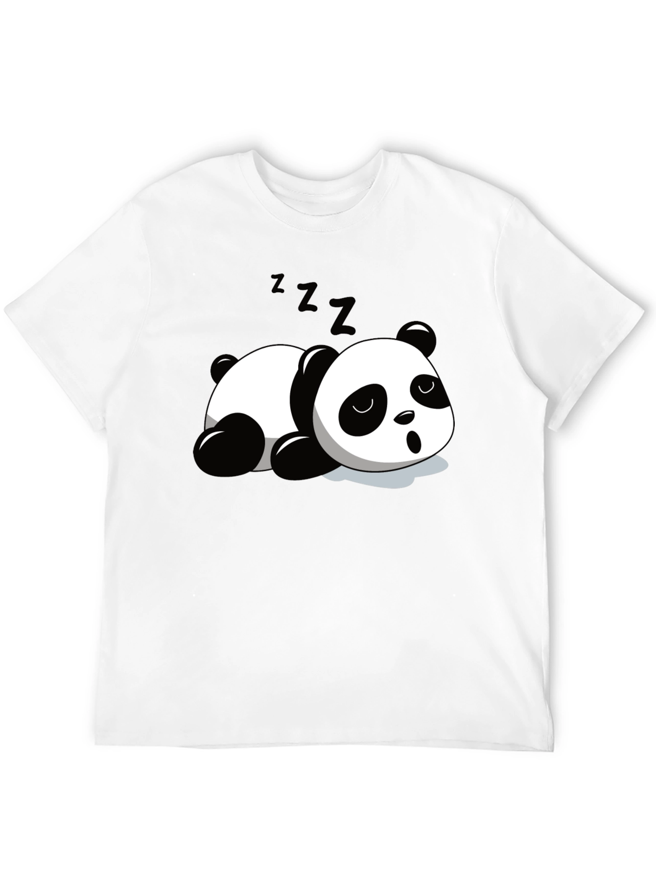 Cute Panda Sleeping Graphic T-Shirt - Black