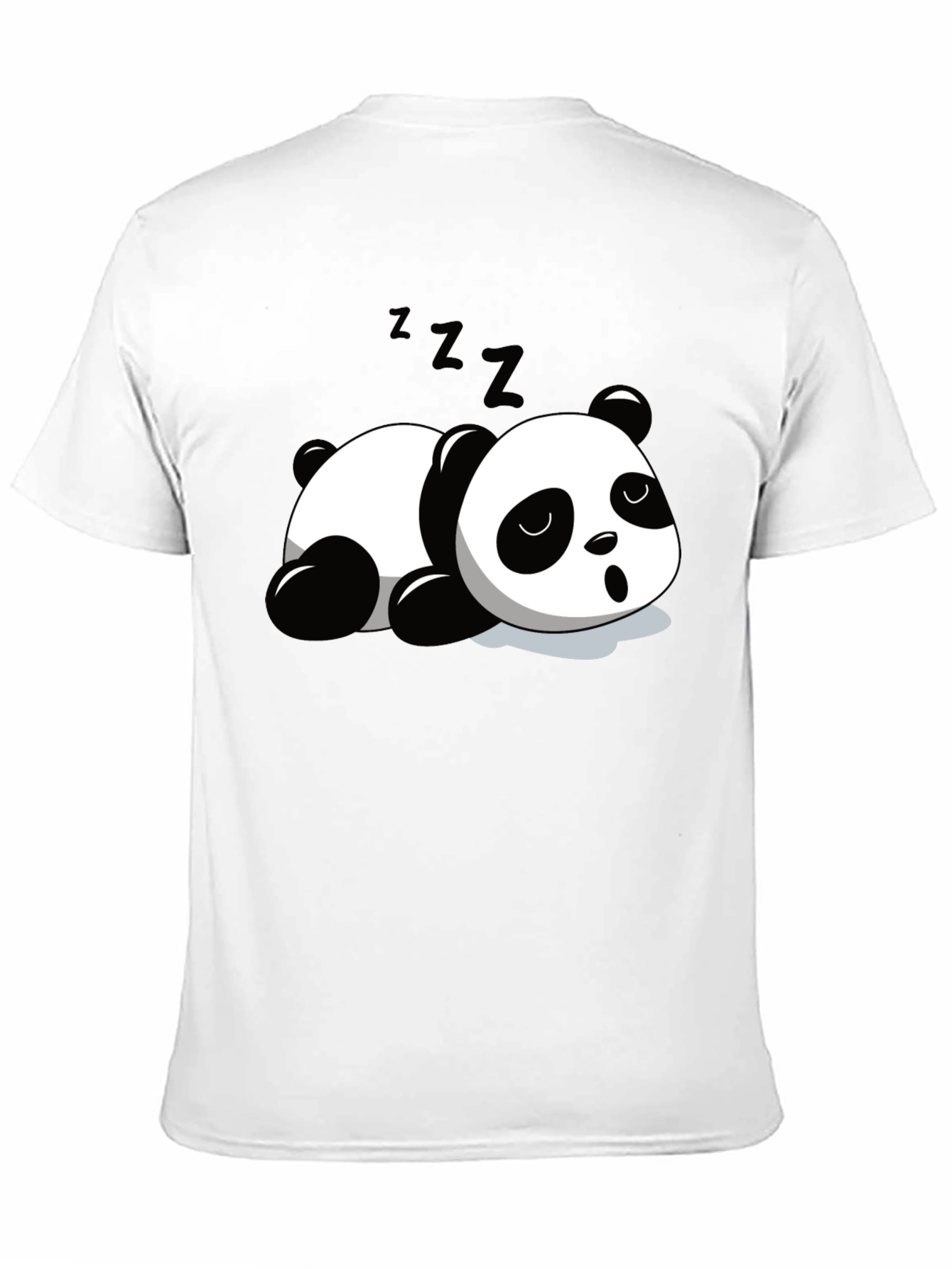 Cute Panda Sleeping Graphic T-Shirt - Black