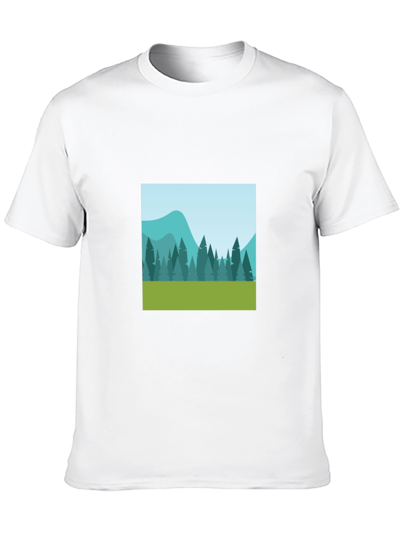 Nature Scene Graphic Tee - Black Cotton Comfort