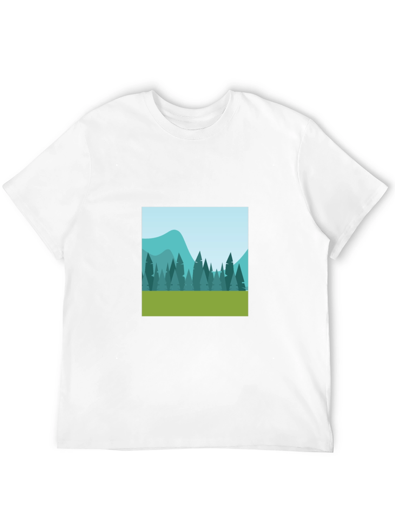 Nature Scene Graphic Tee - Black Cotton Comfort