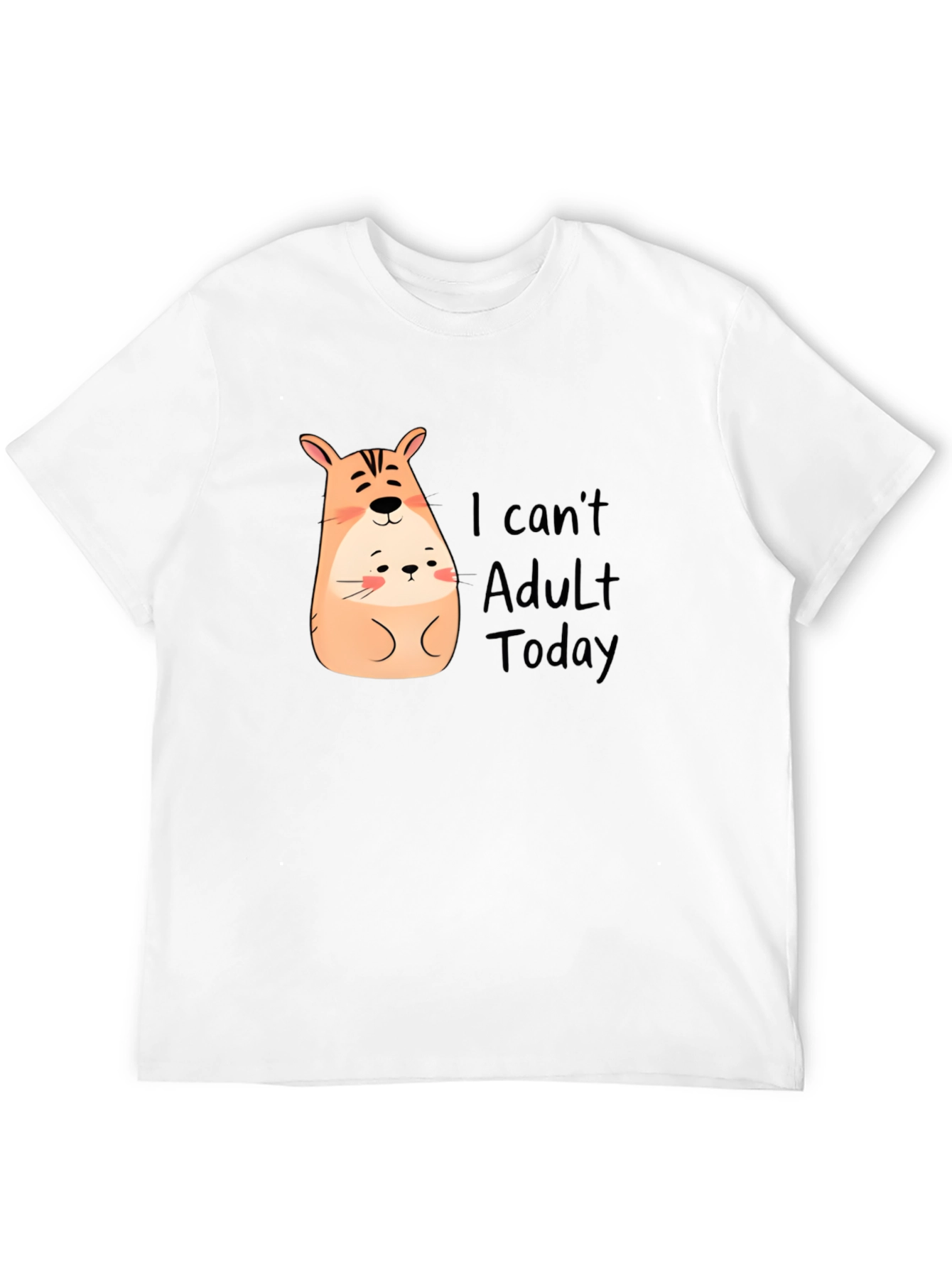Cute Hamster I Cant Adult Today Black T-Shirt